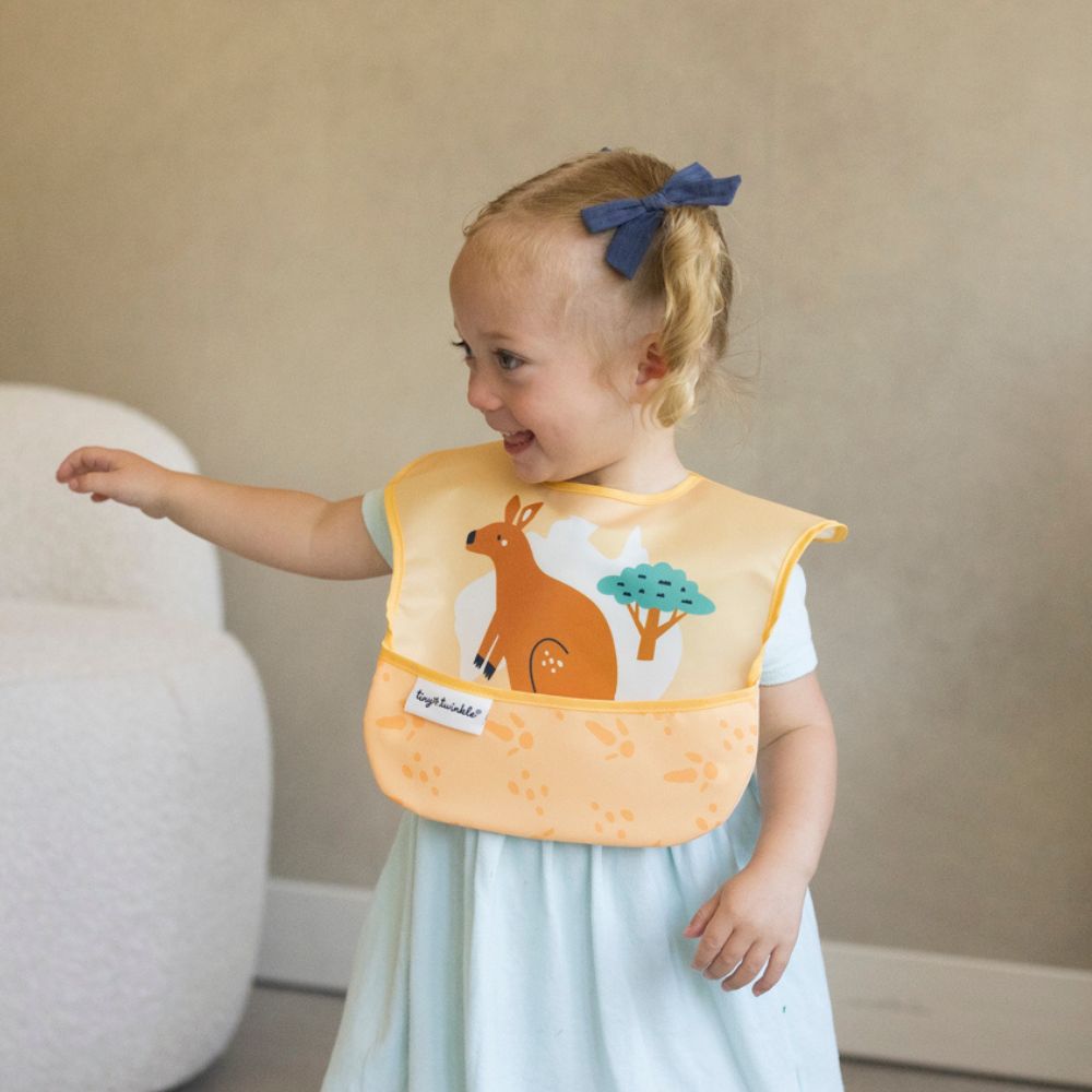 Tiny Twinkle - Mess-Proof Easy Bib - Kangaroo Cinnamon