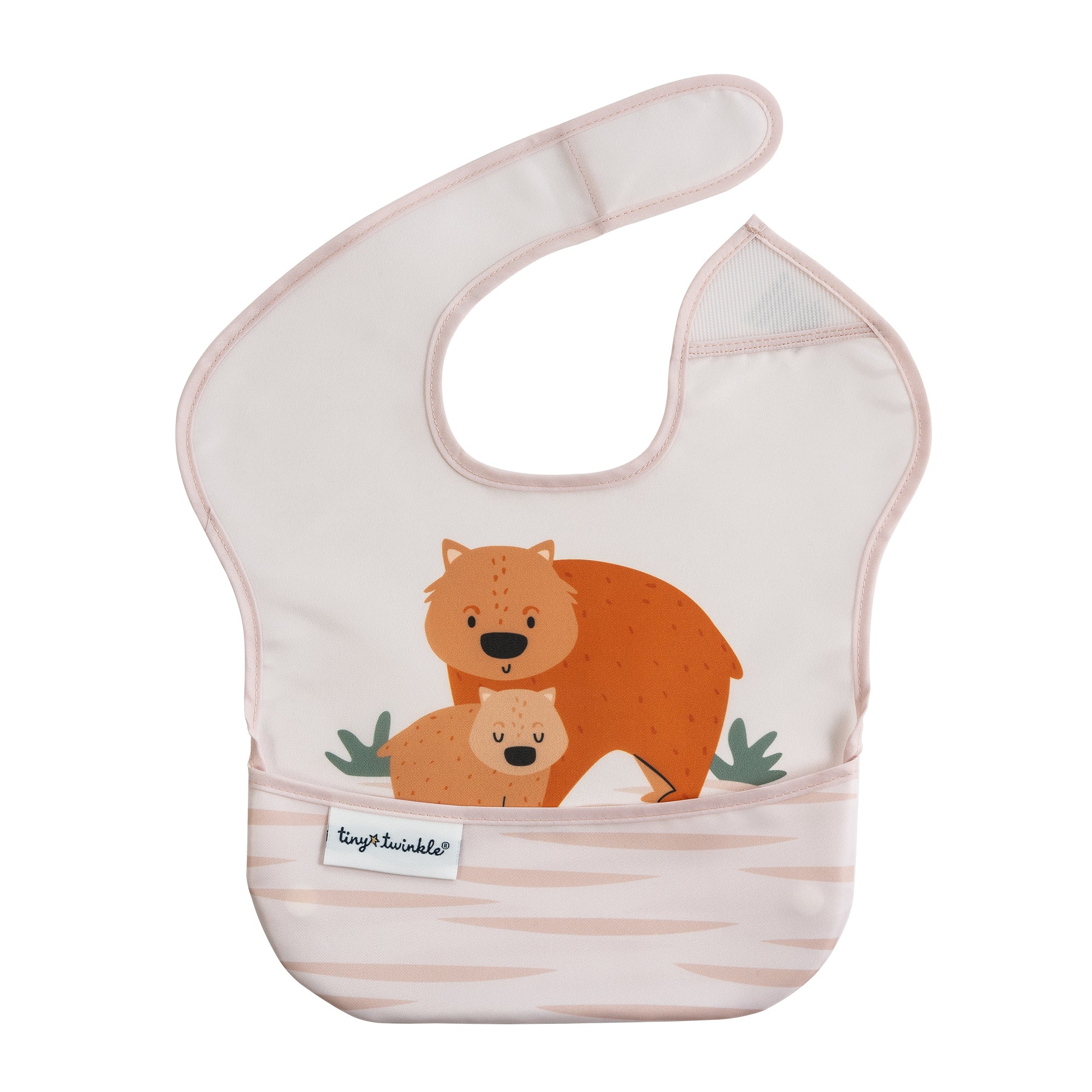 Tiny Twinkle - Mess-Proof Easy Bib - Wombat Beige