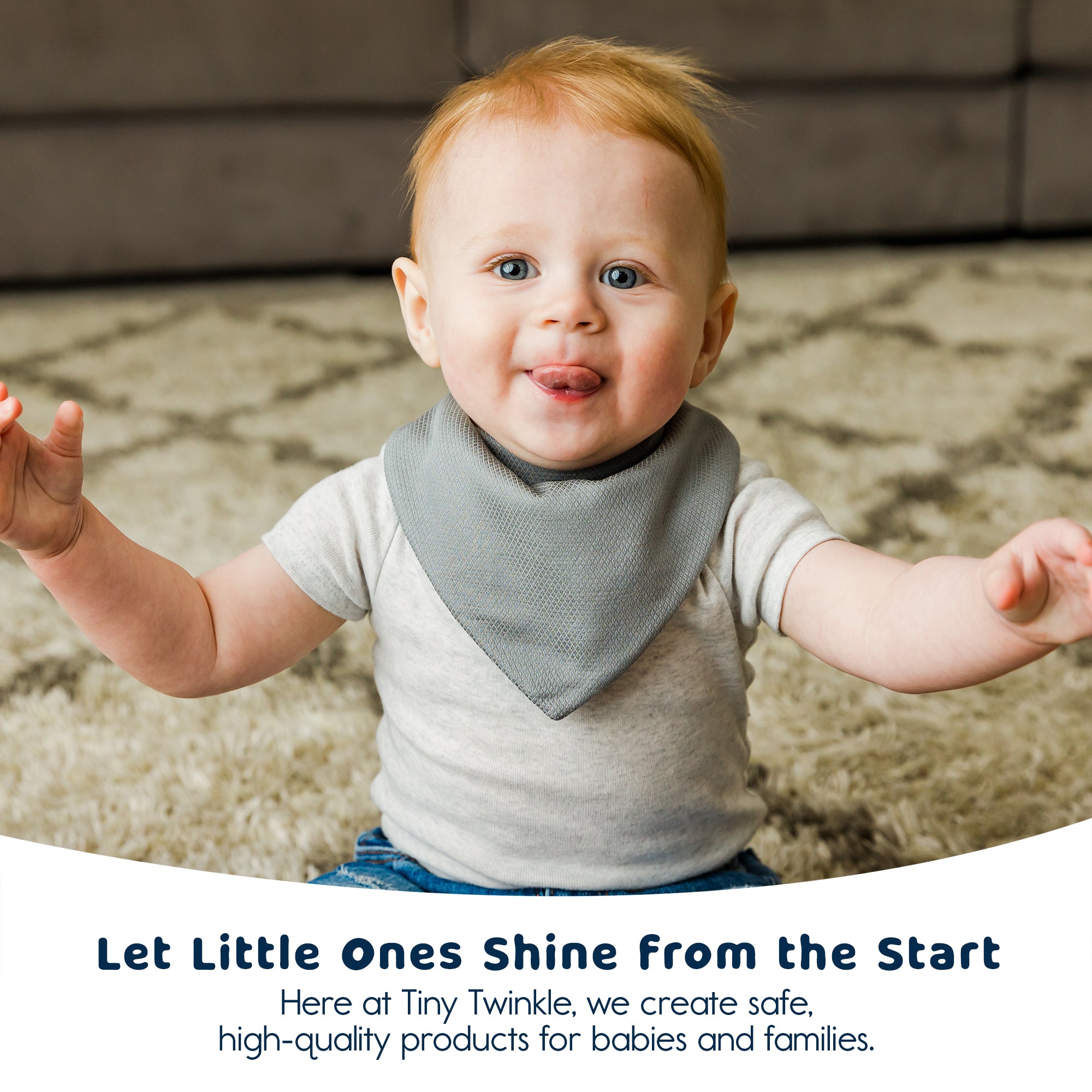 Tiny Twinkle - Kaffle® Bandana Bib 10 Pack - Dark Blue & Brown