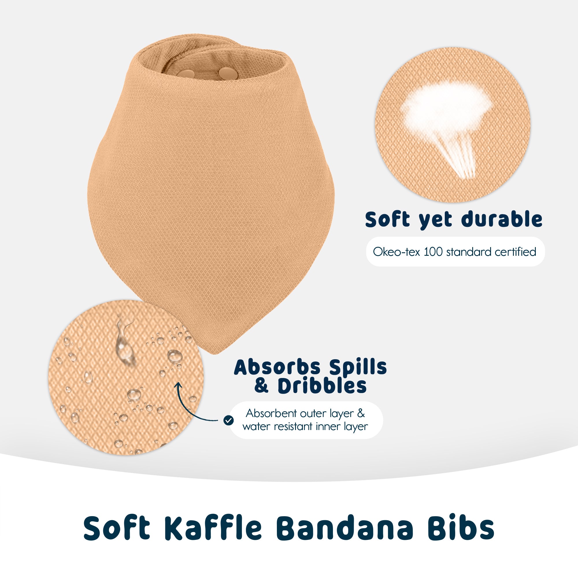 Tiny Twinkle - Kaffle® Bandana Bib 10 Pack - Dark Blue & Brown