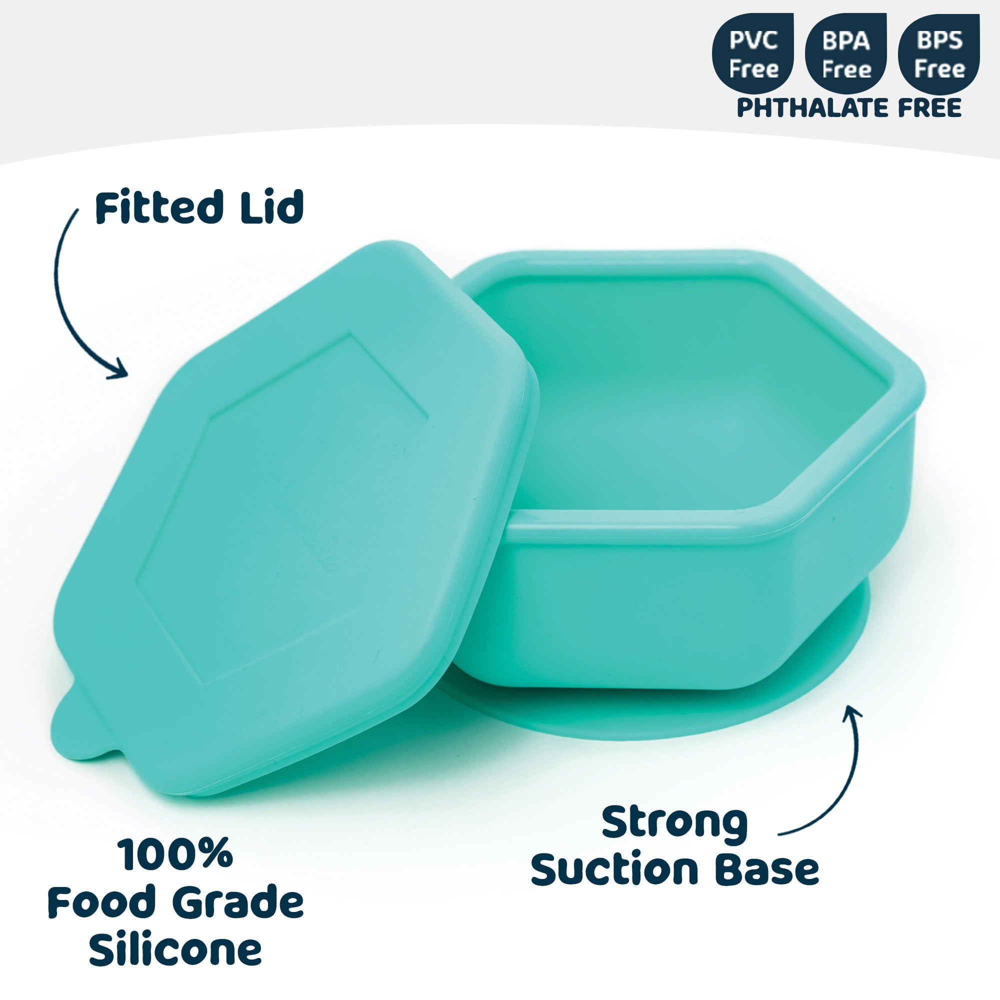 Tiny Twinkle - Silicone Suction Bowl and Lid Set - Mint