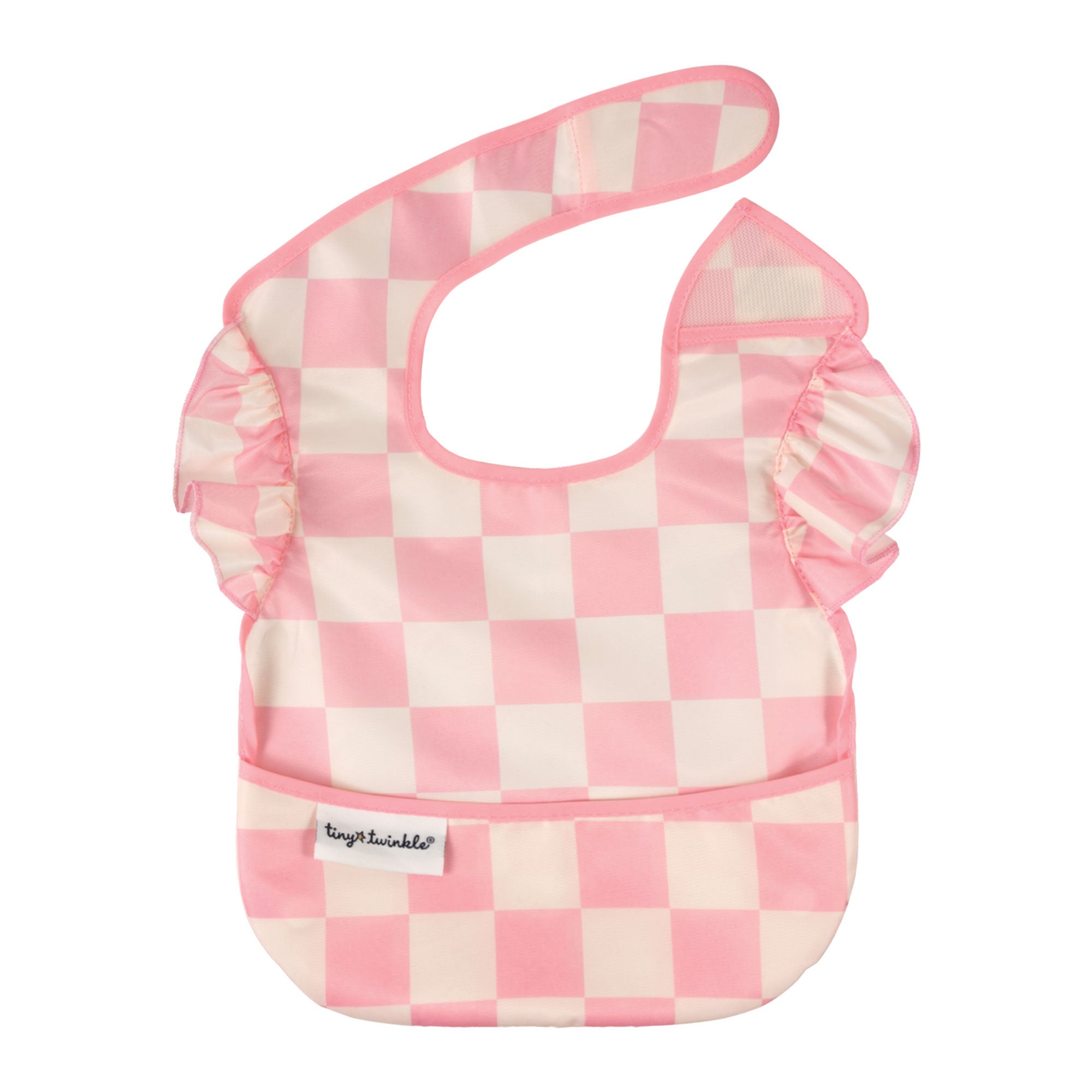 Tiny Twinkle - Mess-Proof Easy Bib - Pink Checkers