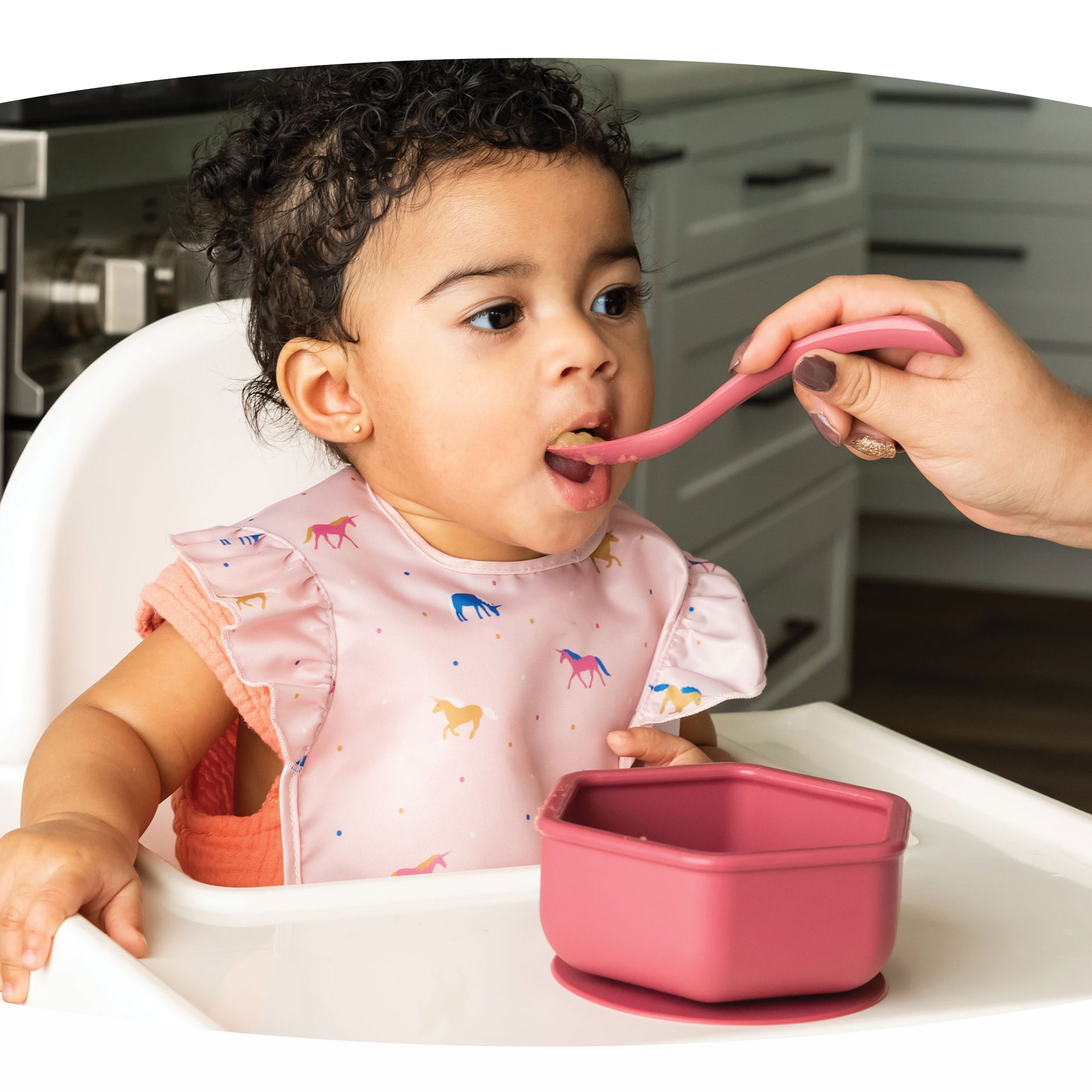 Tiny Twinkle - Silicone Suction Bowl and Lid Set - Burgundy