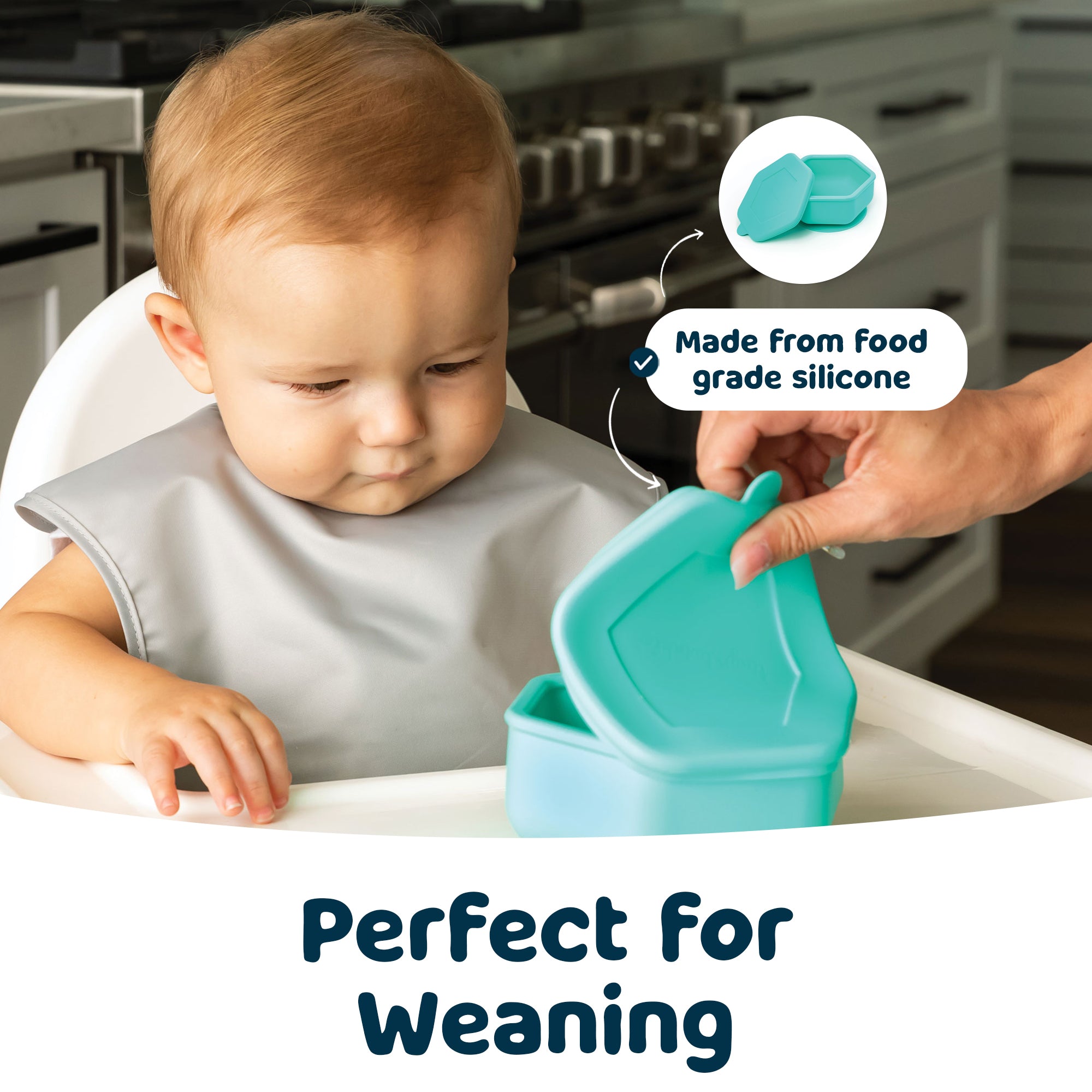 Tiny Twinkle - Silicone Suction Bowl and Lid Set - Mint