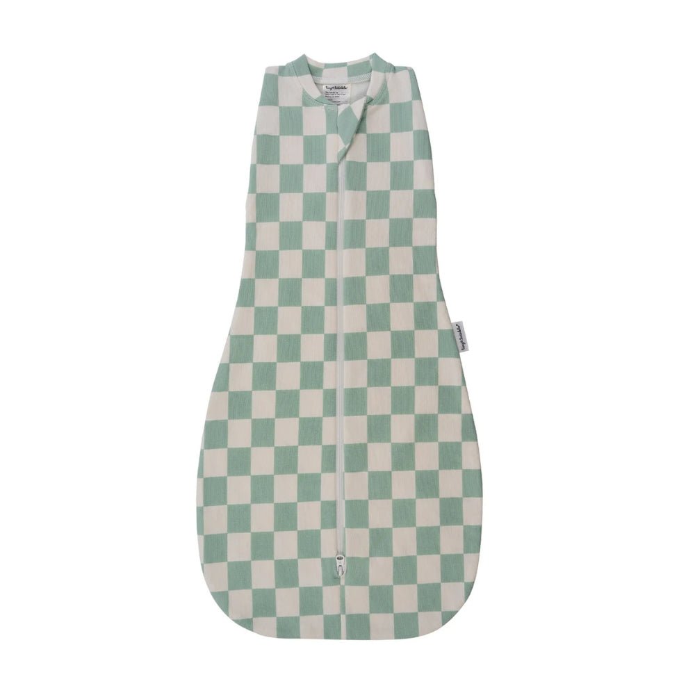 Tiny Twinkle - 2 - in - 1 Baby Sleep Bag - 1.0 TOG - Sage Checkers