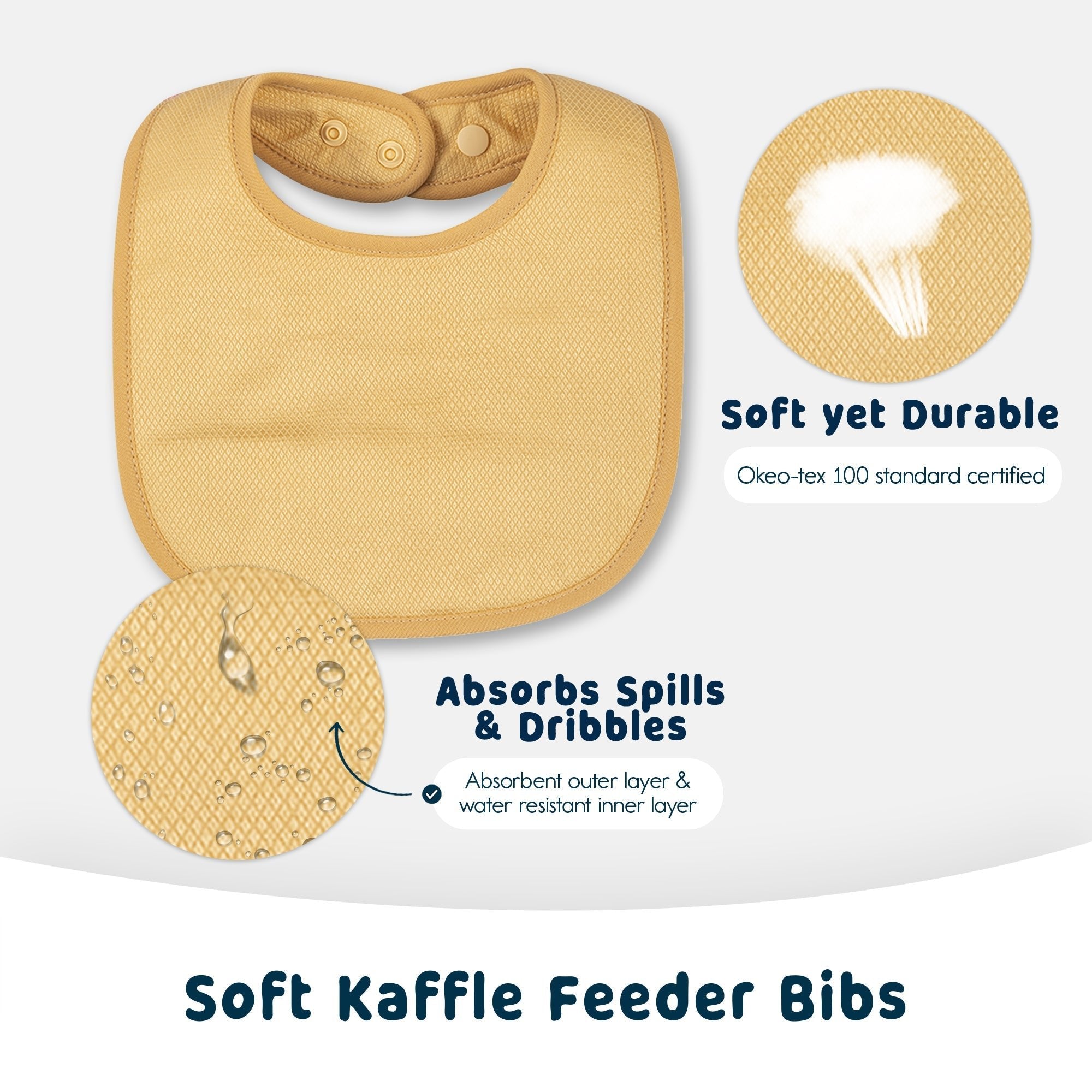 Tiny Twinkle - Kaffle® Feeder Bib 8 Pack - Brown, Burgundy, Pale Yellow & Olive Set