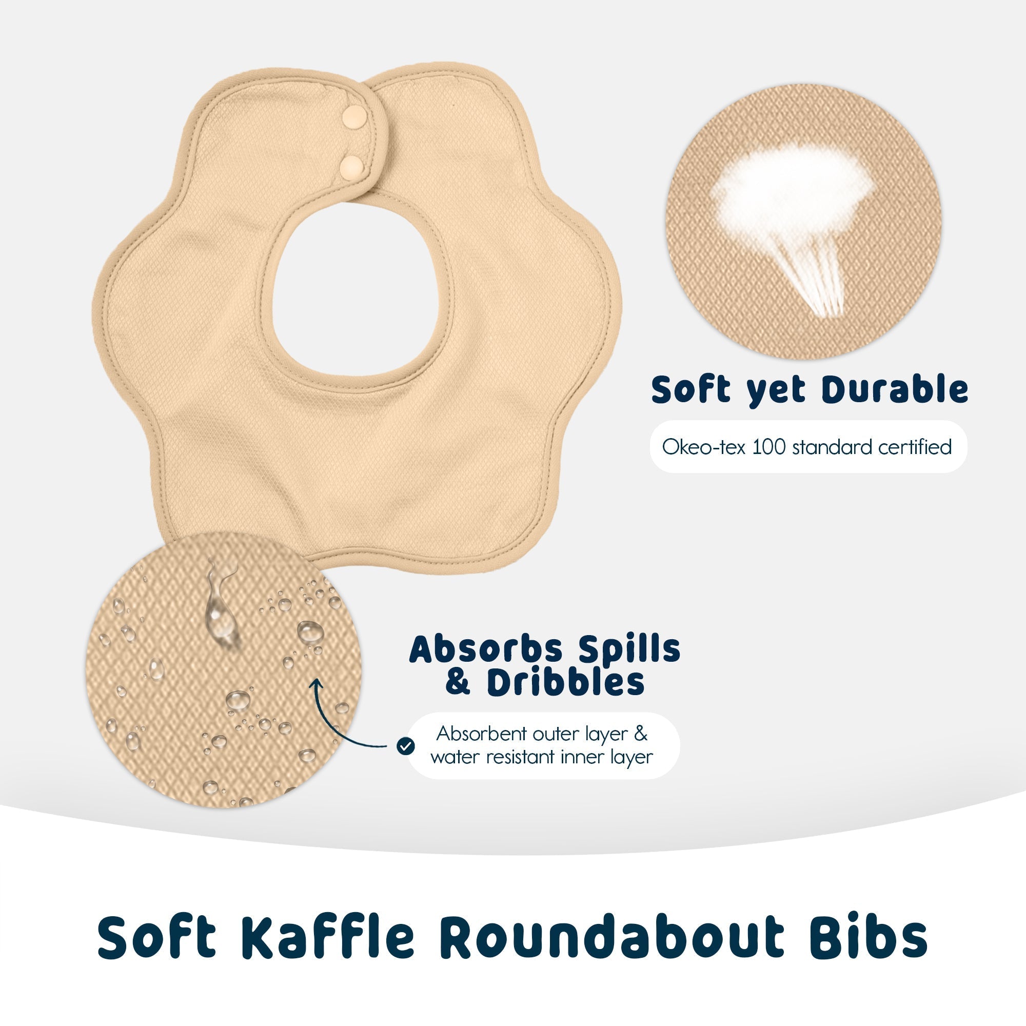 Tiny Twinkle - Kaffle® Roundabout Bib 3 Pack - Light Netural Set