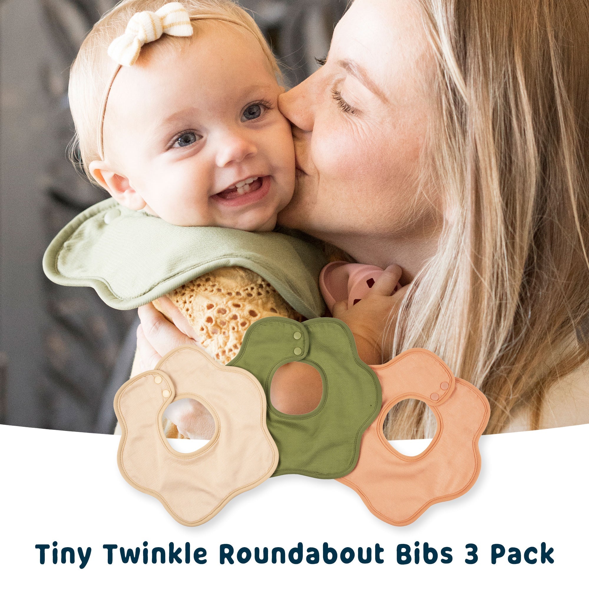 Tiny Twinkle - Kaffle® Roundabout Bib 3 Pack - Light Netural Set