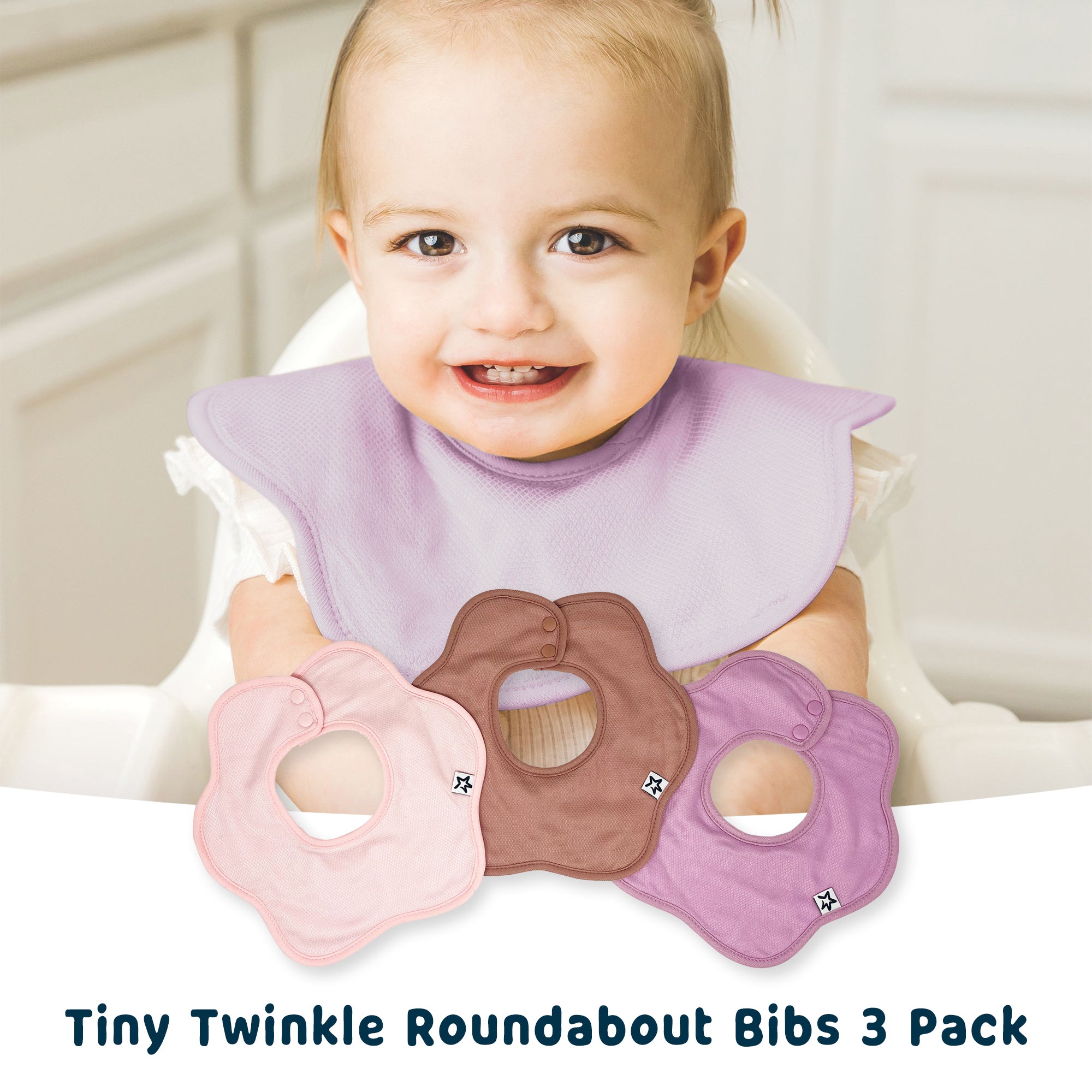 Tiny Twinkle - Kaffle® Roundabout Bib 3 Pack - Pink Set