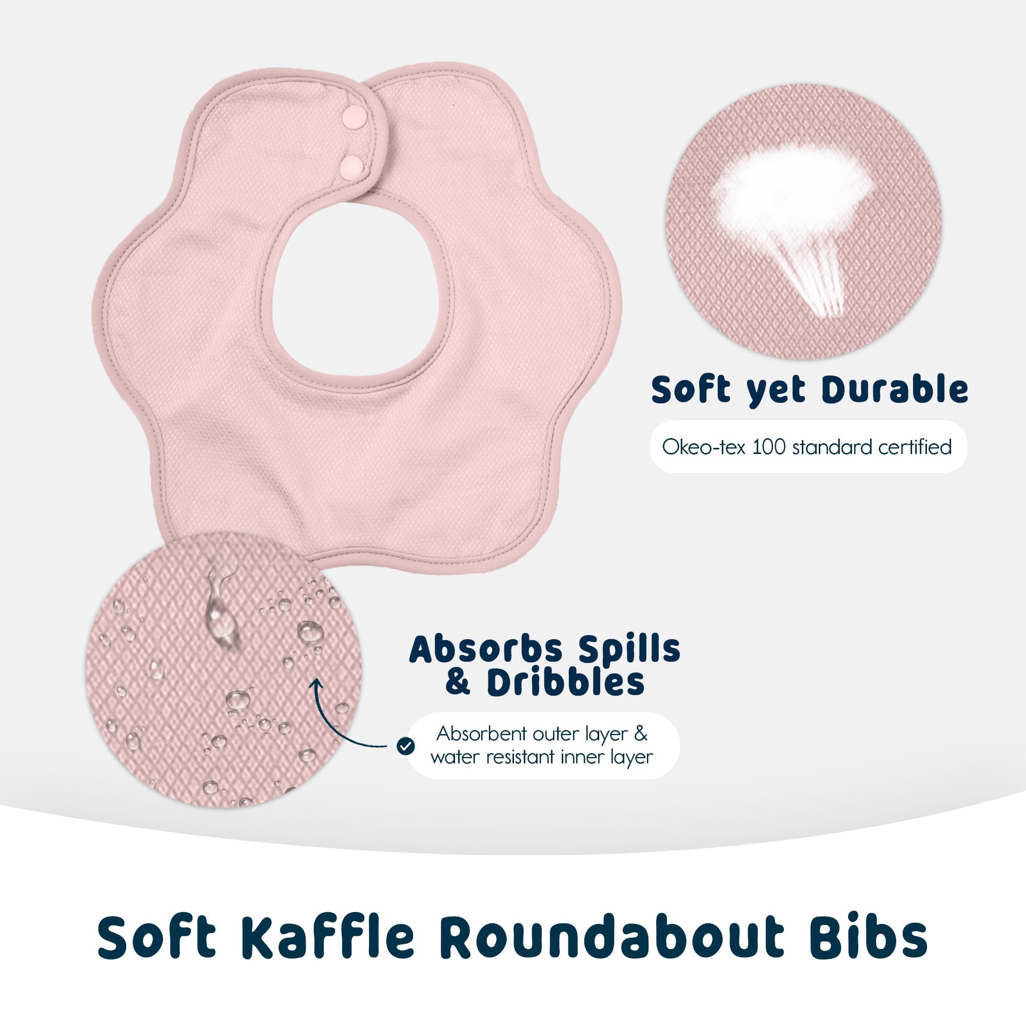 Tiny Twinkle - Kaffle® Roundabout Bib 3 Pack - Pink Set