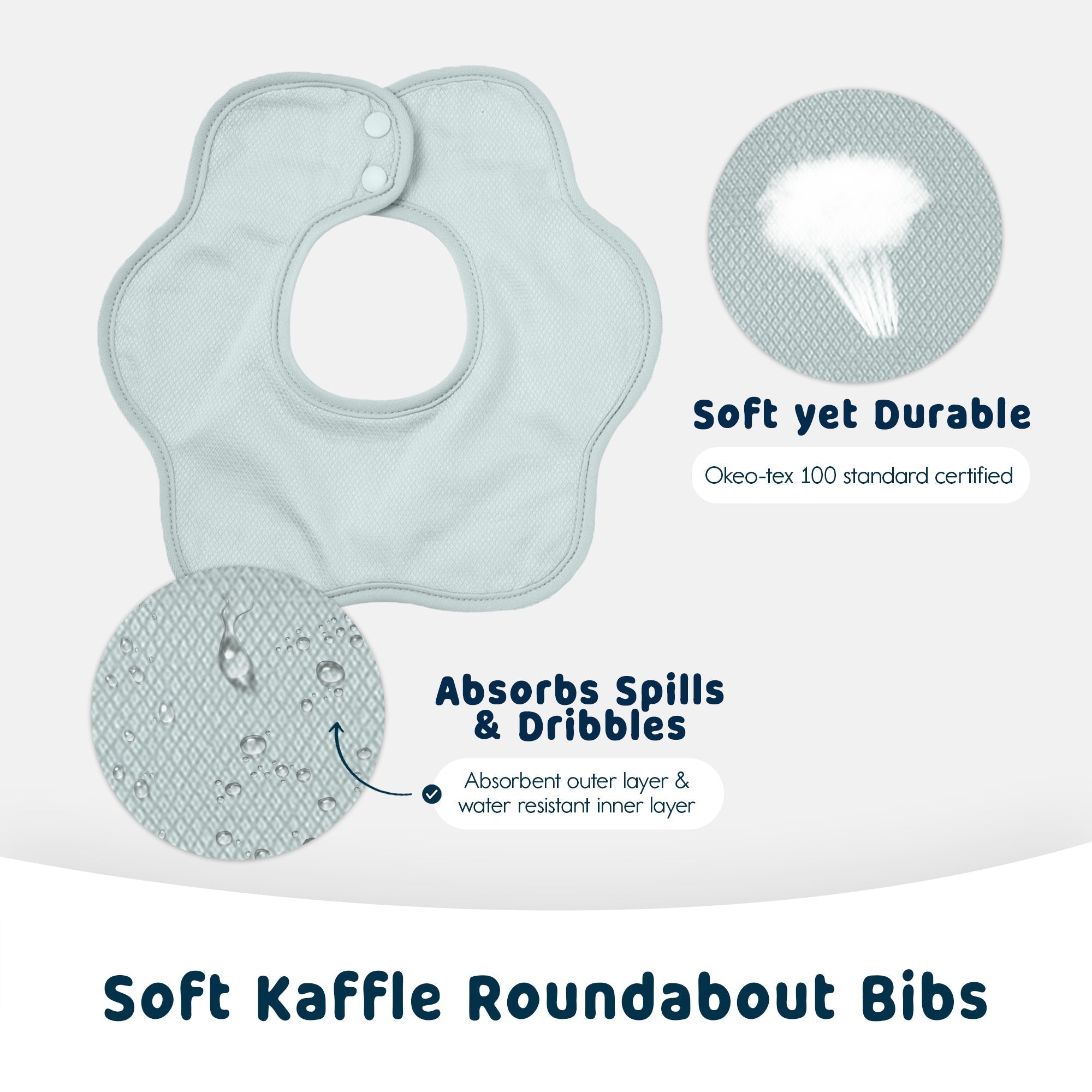 Tiny Twinkle - Kaffle® Roundabout Bib 3 Pack - Slate Set