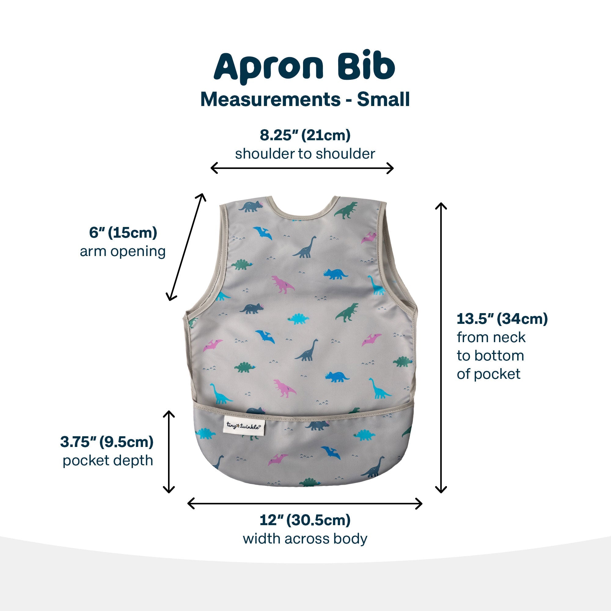 Tiny Twinkle - Mess - Proof Apron Bib - Dinosaur