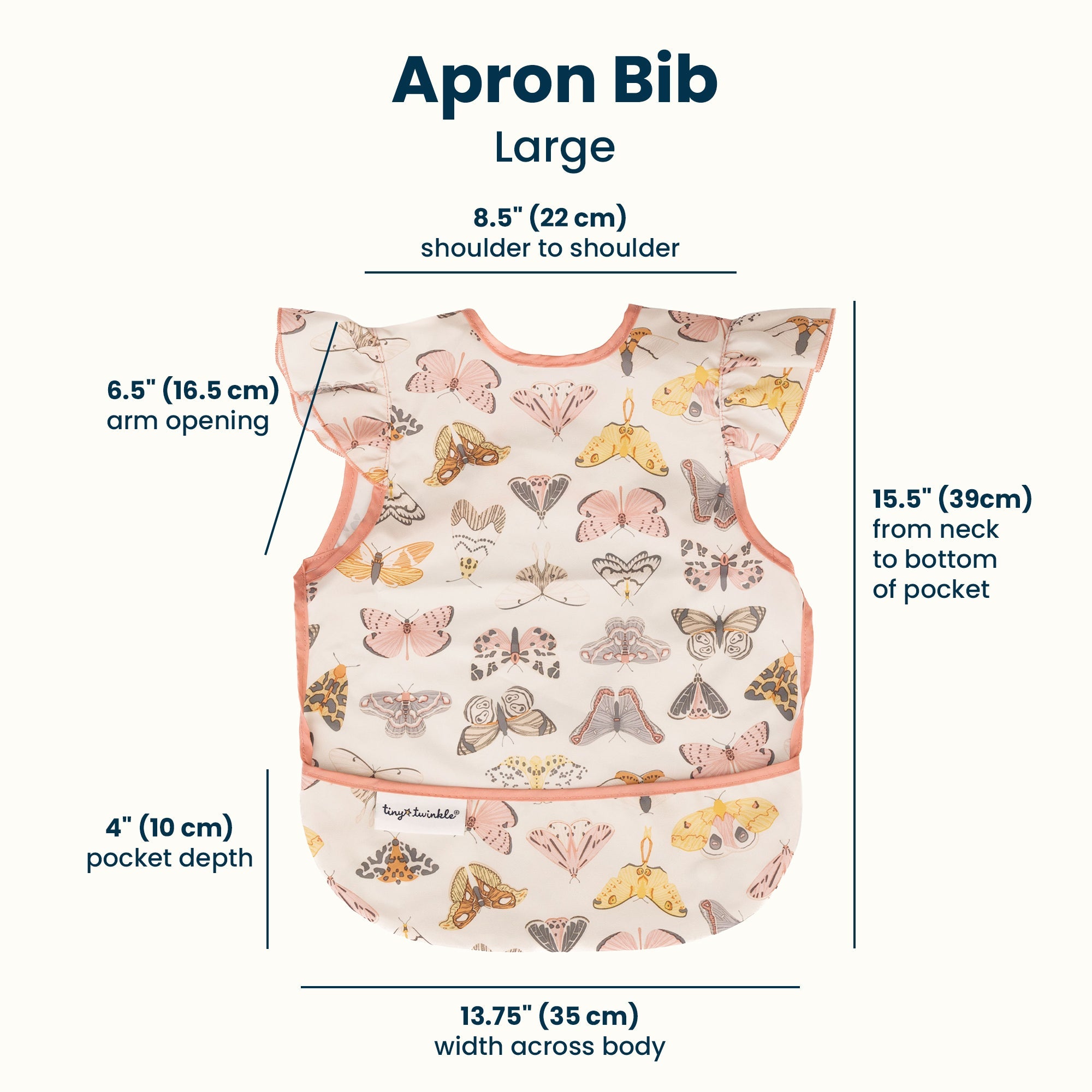 Tiny Twinkle - Mess - Proof Apron Bib - Flutter