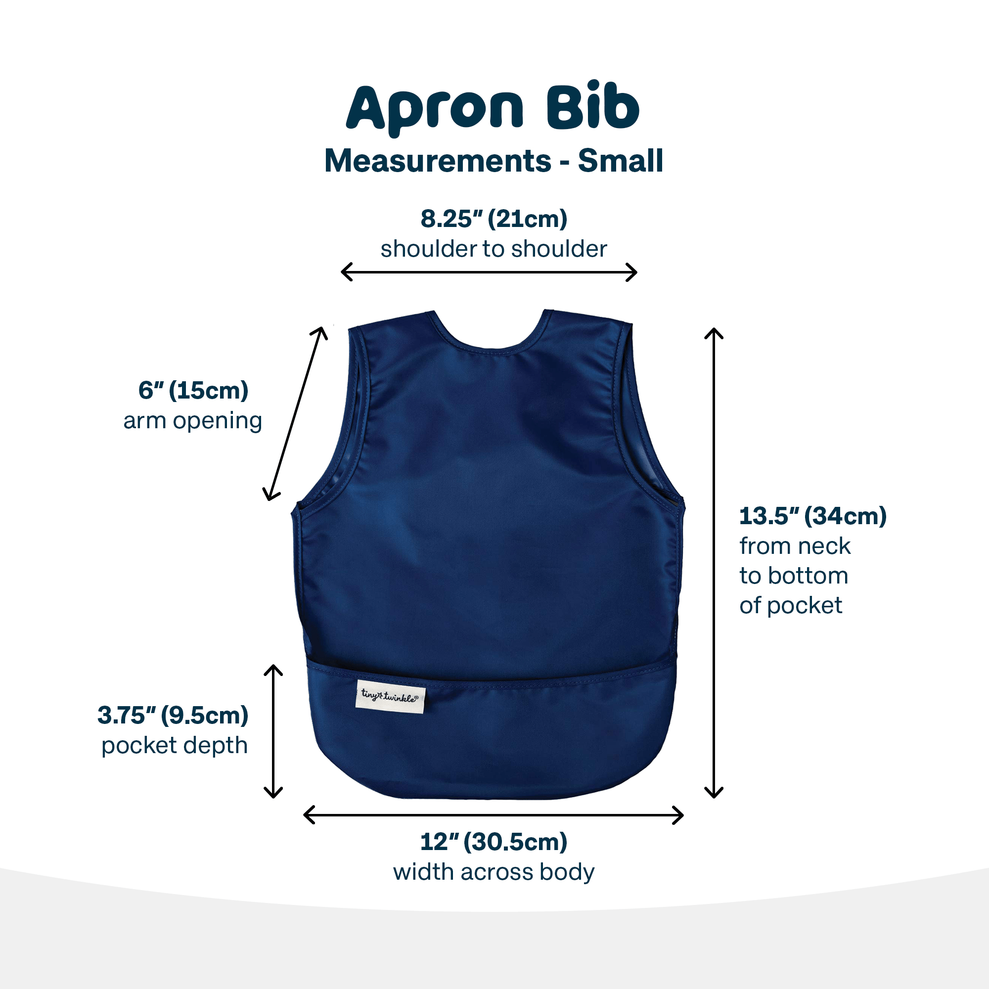 Tiny Twinkle - Mess - Proof Apron Bib Set of 2 - Grey, Dark Blue