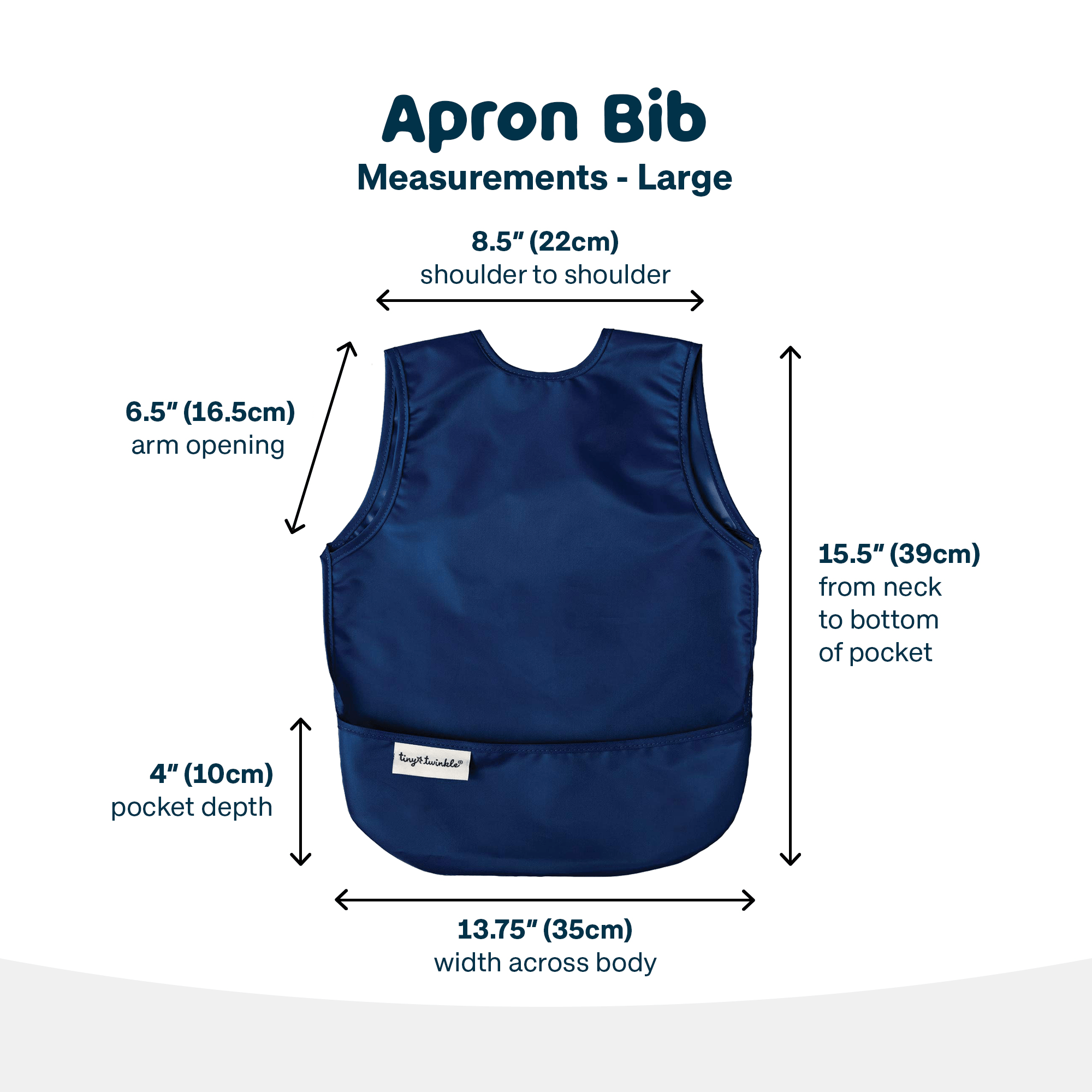 Tiny Twinkle - Mess - Proof Apron Bib Set of 2 - Grey, Dark Blue