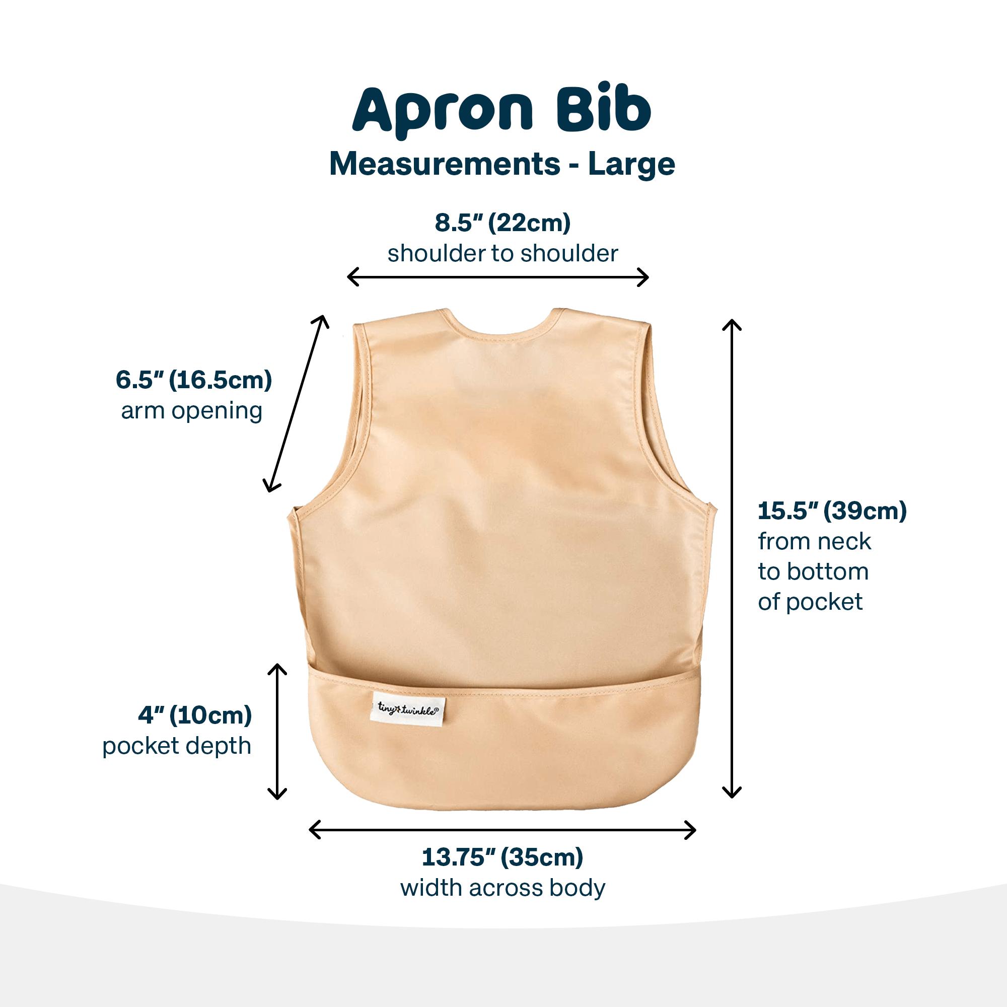 Tiny Twinkle - Mess - Proof Apron Bib Set of 2 - Sand, Cinnamon