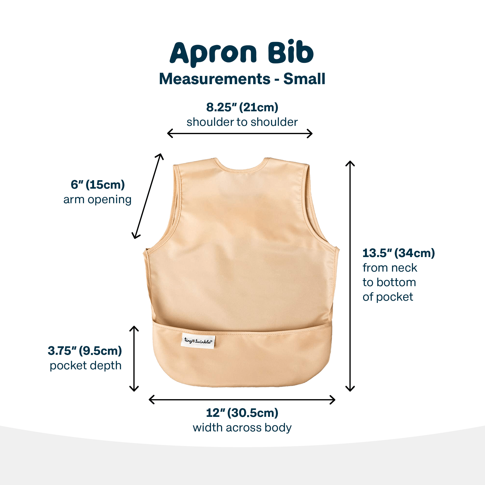 Tiny Twinkle - Mess - Proof Apron Bib Set of 2 - Sand, Cinnamon