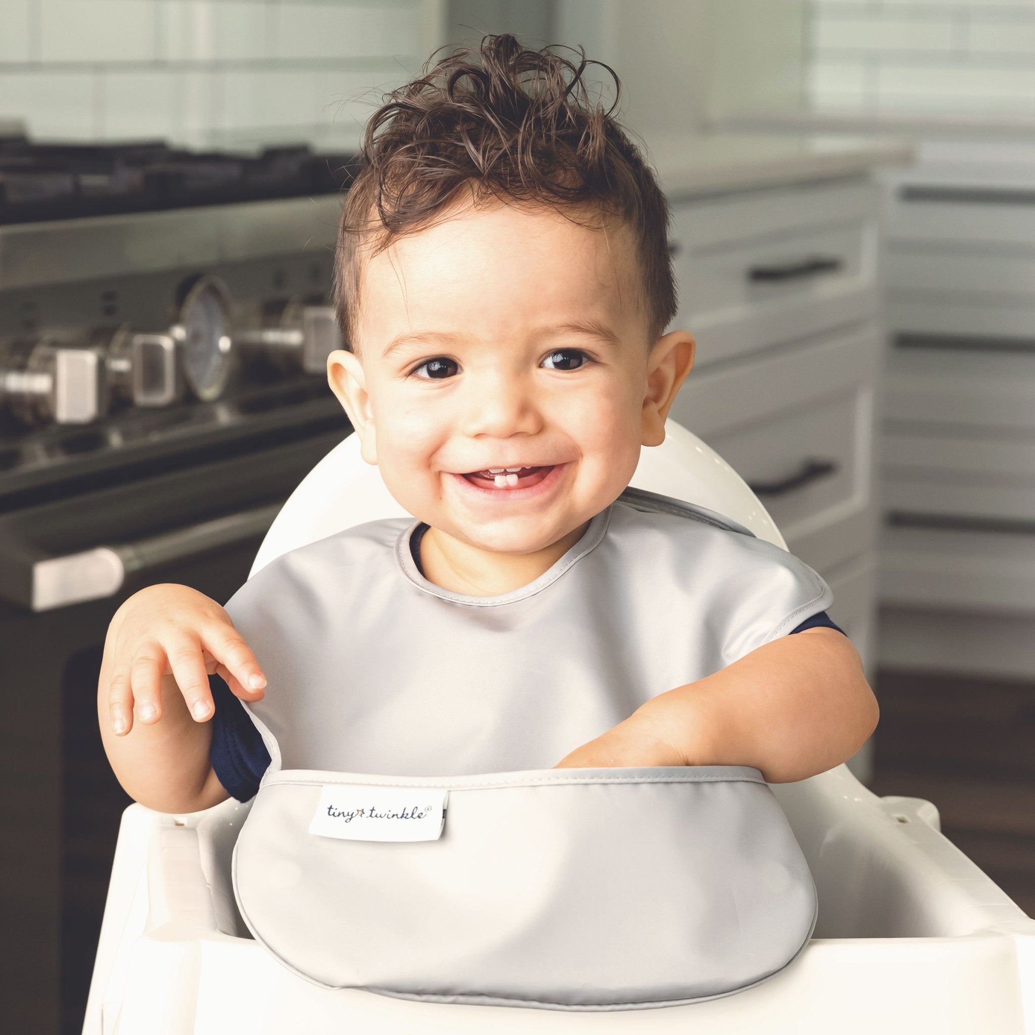 Tiny Twinkle - Mess - Proof Easy Bib 3 Pack - Space, Ice Blue, Grey