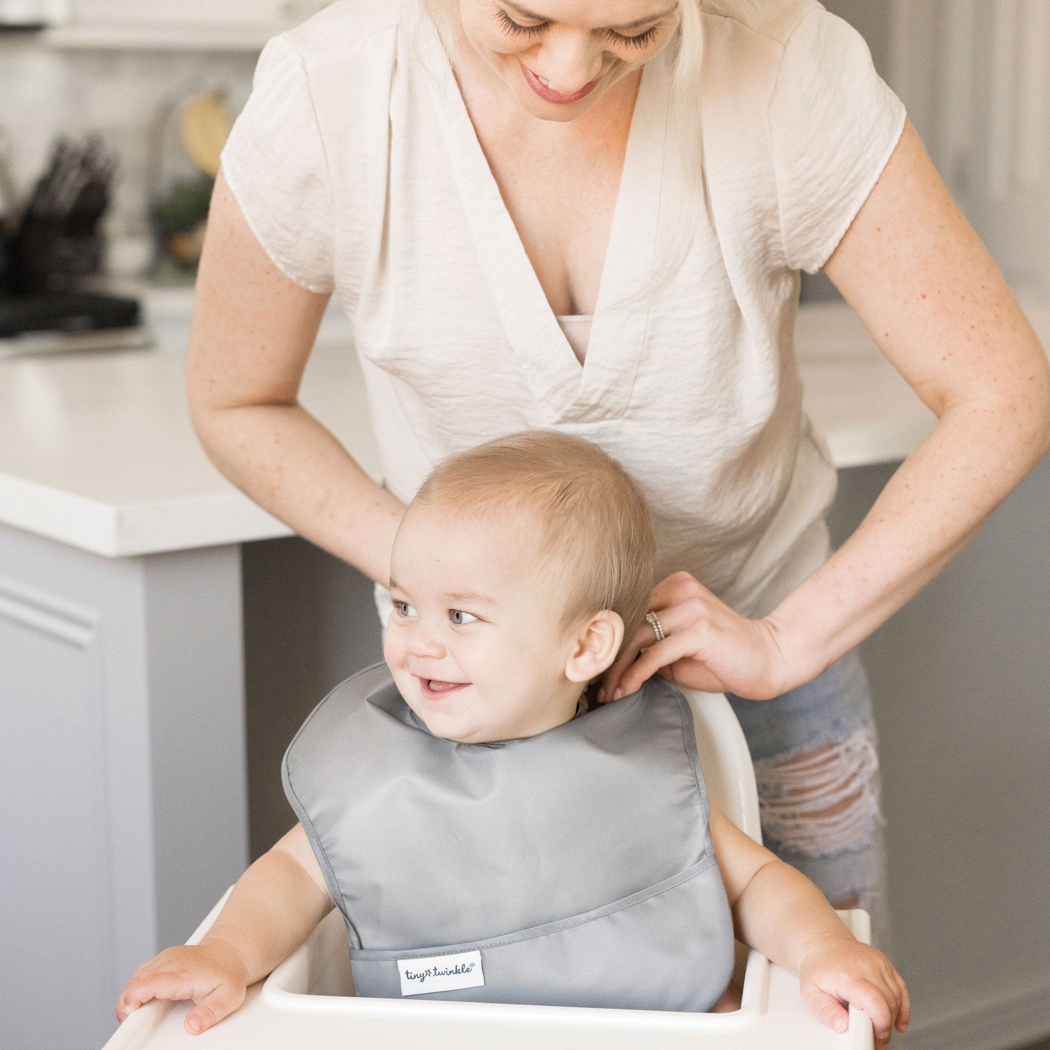 Tiny Twinkle - Mess - Proof Easy Bib 3 Pack - Space, Ice Blue, Grey
