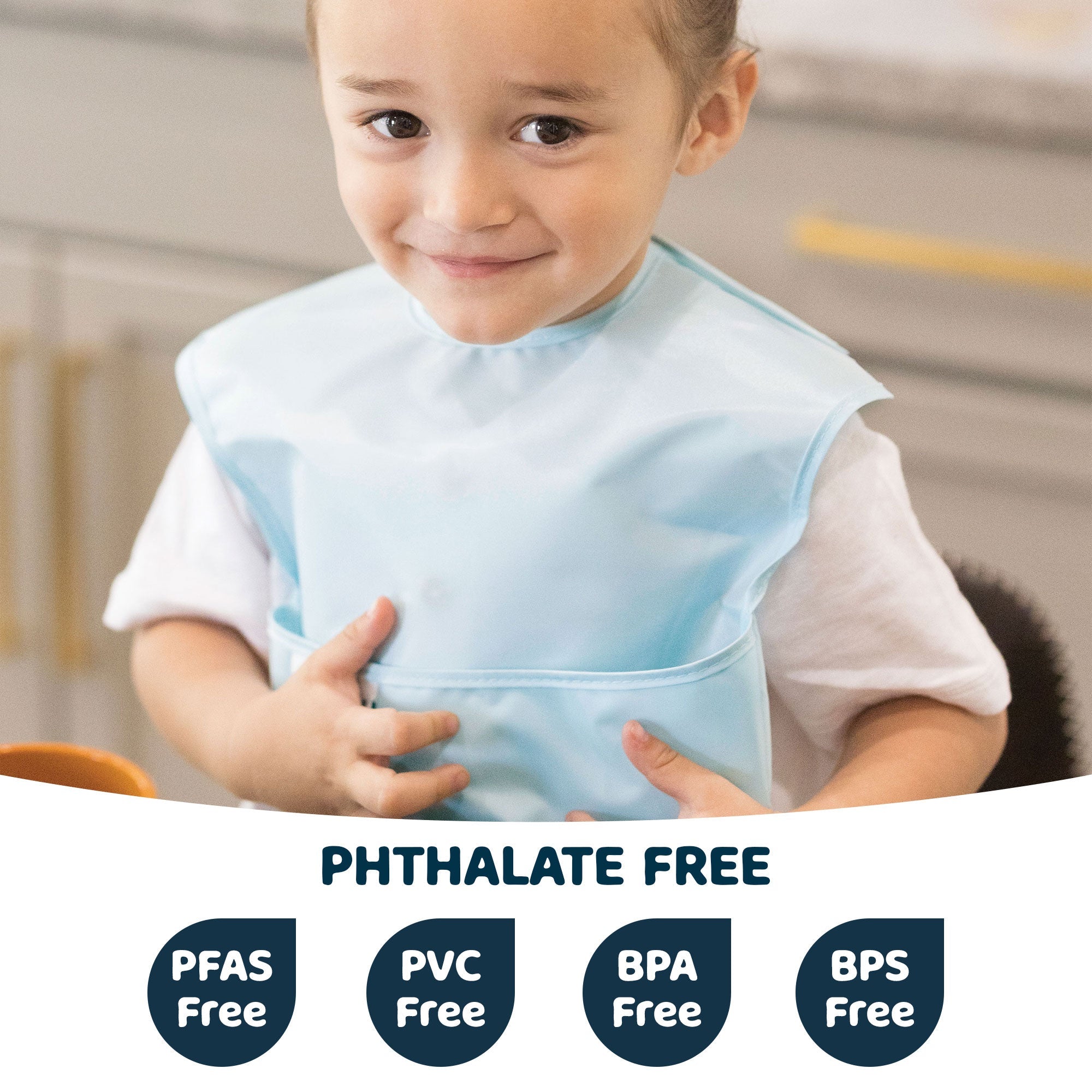 Tiny Twinkle - Mess - Proof Easy Bib 5 Pack - Pastel Blue, Grey Navy & Sage Set
