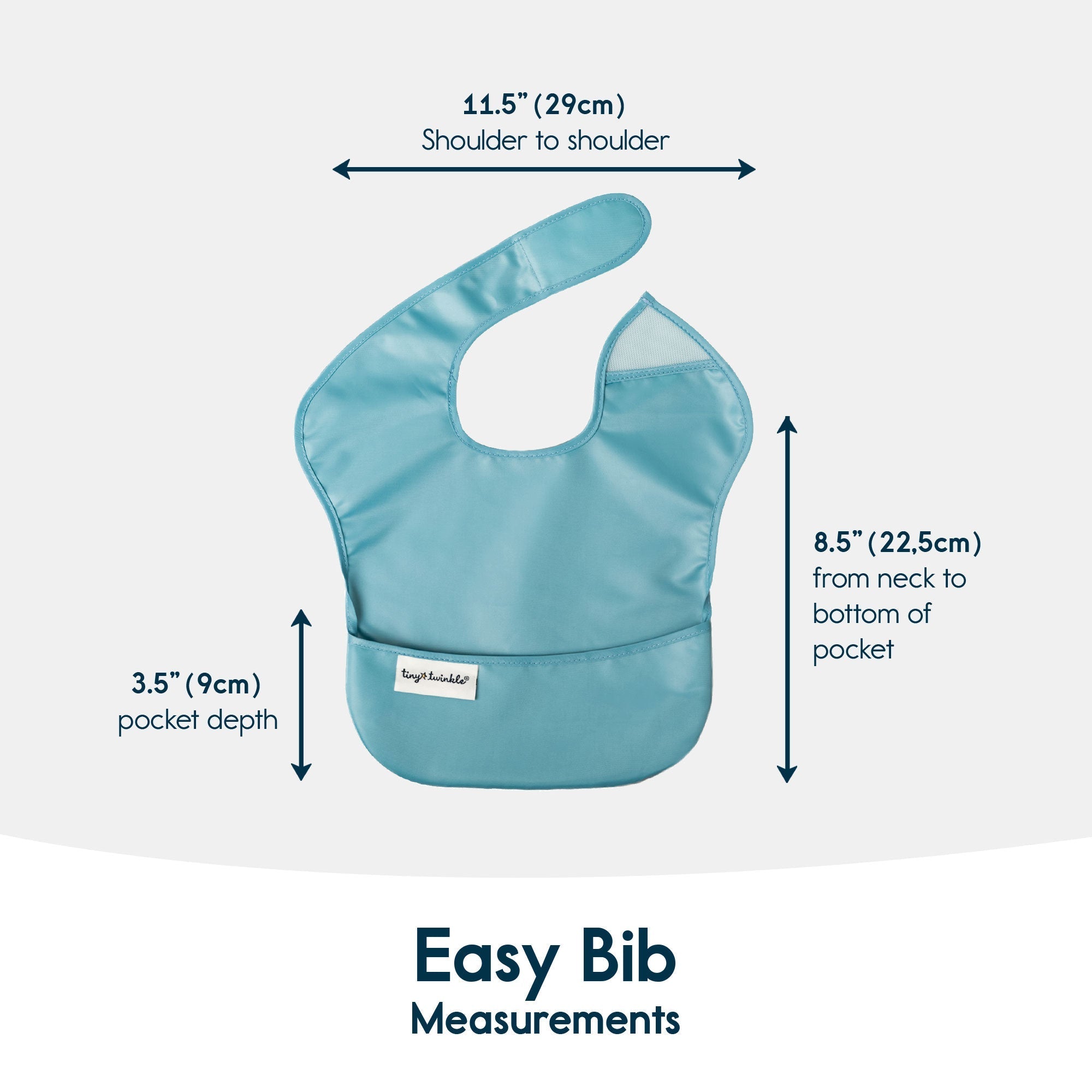 Tiny Twinkle - Mess - Proof Easy Bib 5 Pack - Pastel Blue, Grey Navy & Sage Set