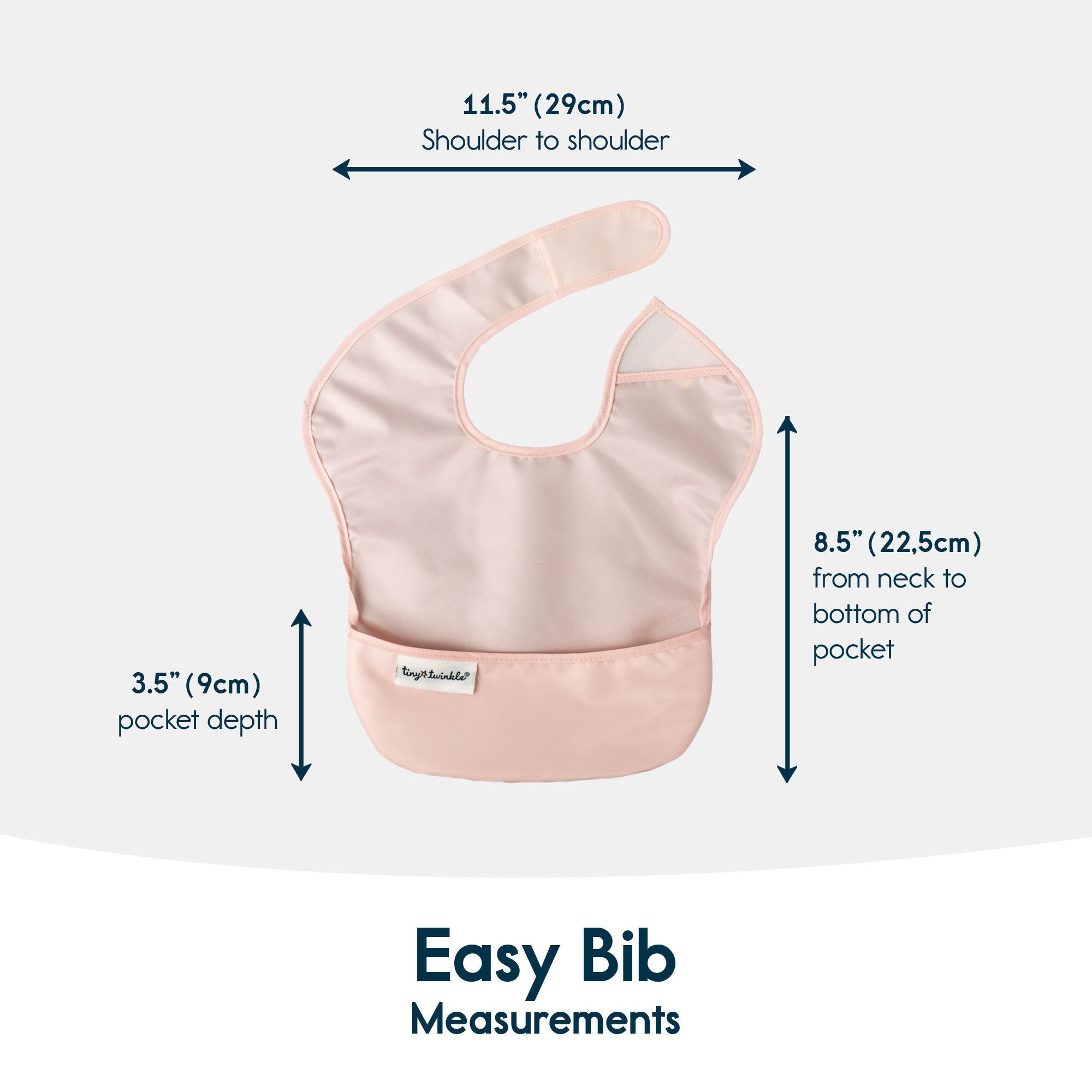 Tiny Twinkle - Mess - Proof Easy Bib 5 Pack - Pastel Pink, Coral, Beige & Lavender Set