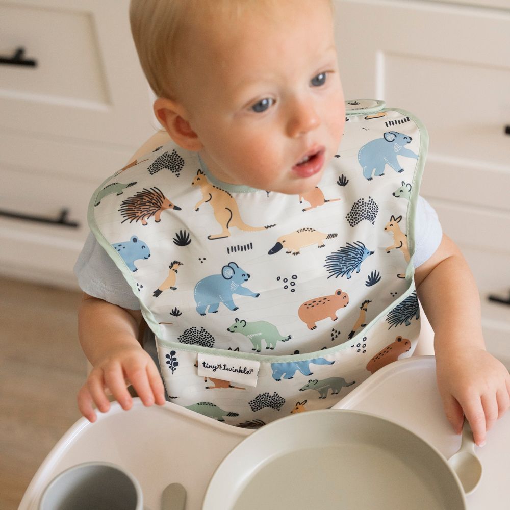 Tiny Twinkle - Mess - Proof Easy Bib - Aussie Animals Outback Sage