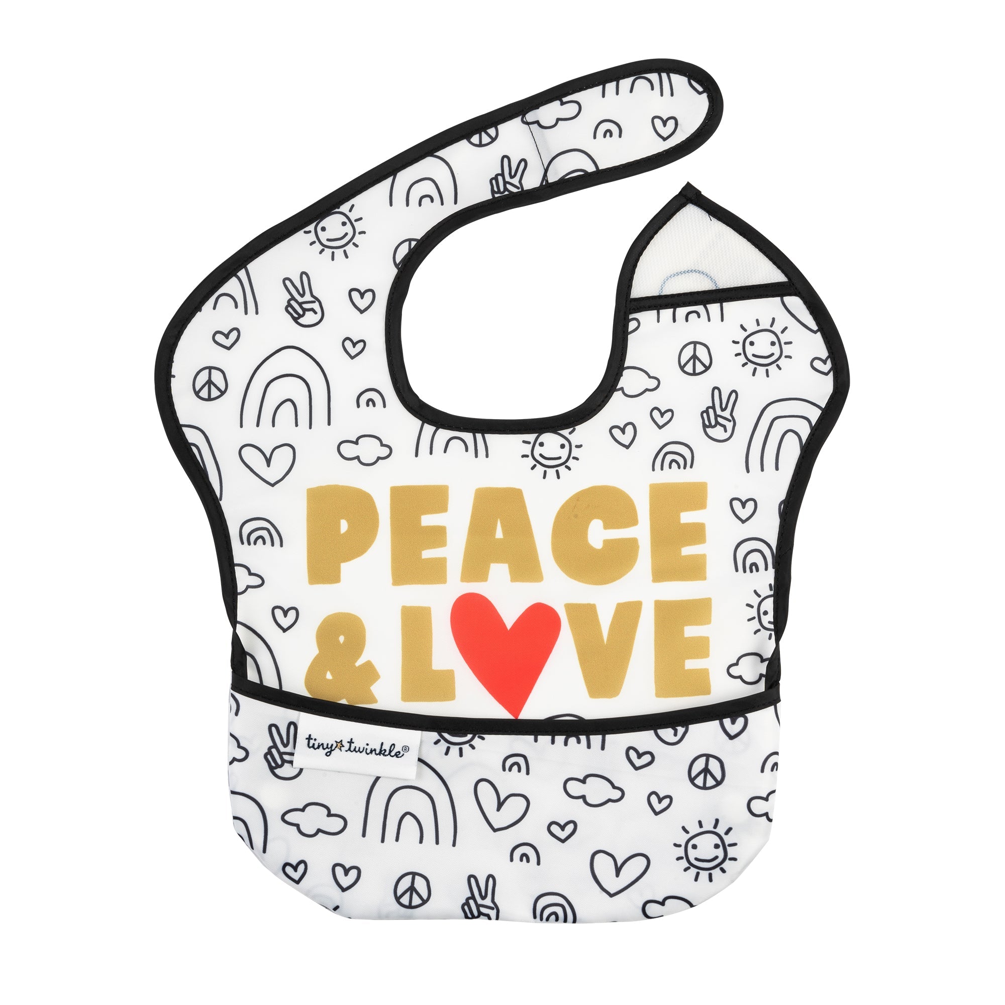 Tiny Twinkle - Mess - Proof Easy Bib - Peace & Love