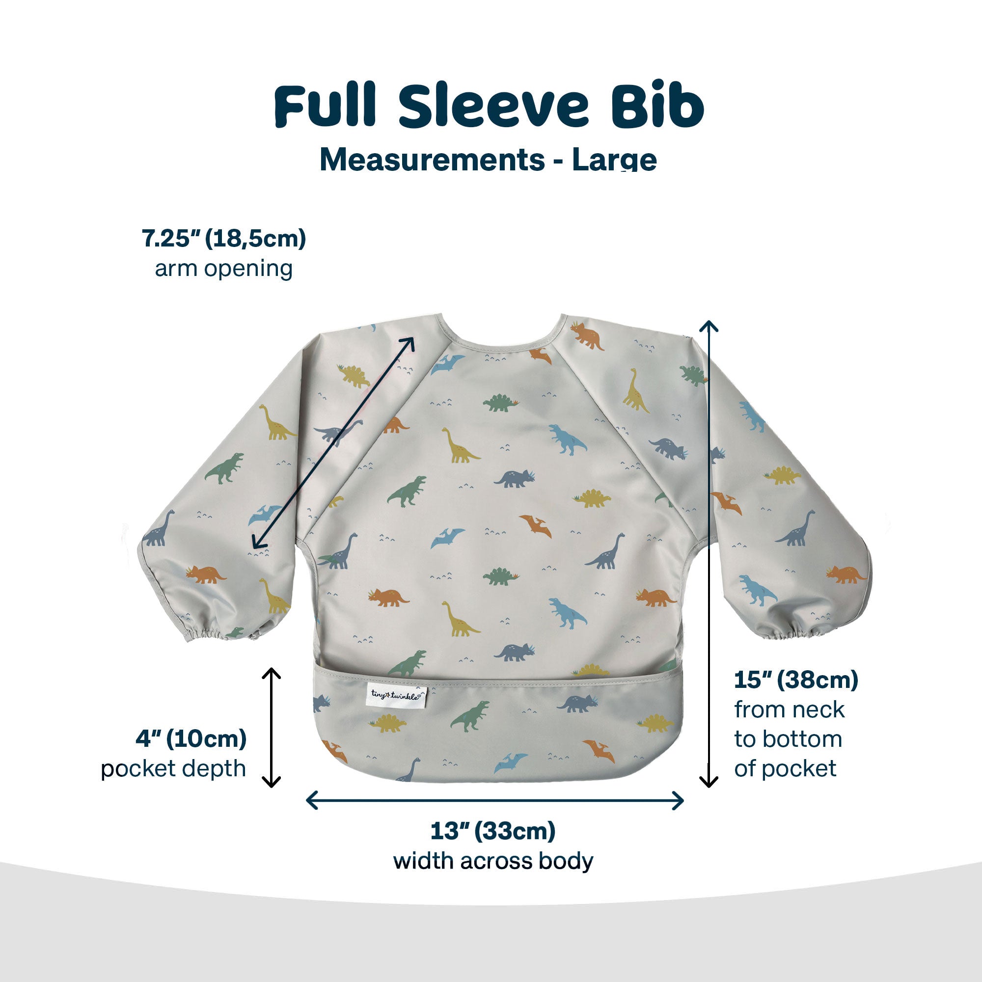 Tiny Twinkle - Mess - Proof Long Sleeve Bib - Blue Checker