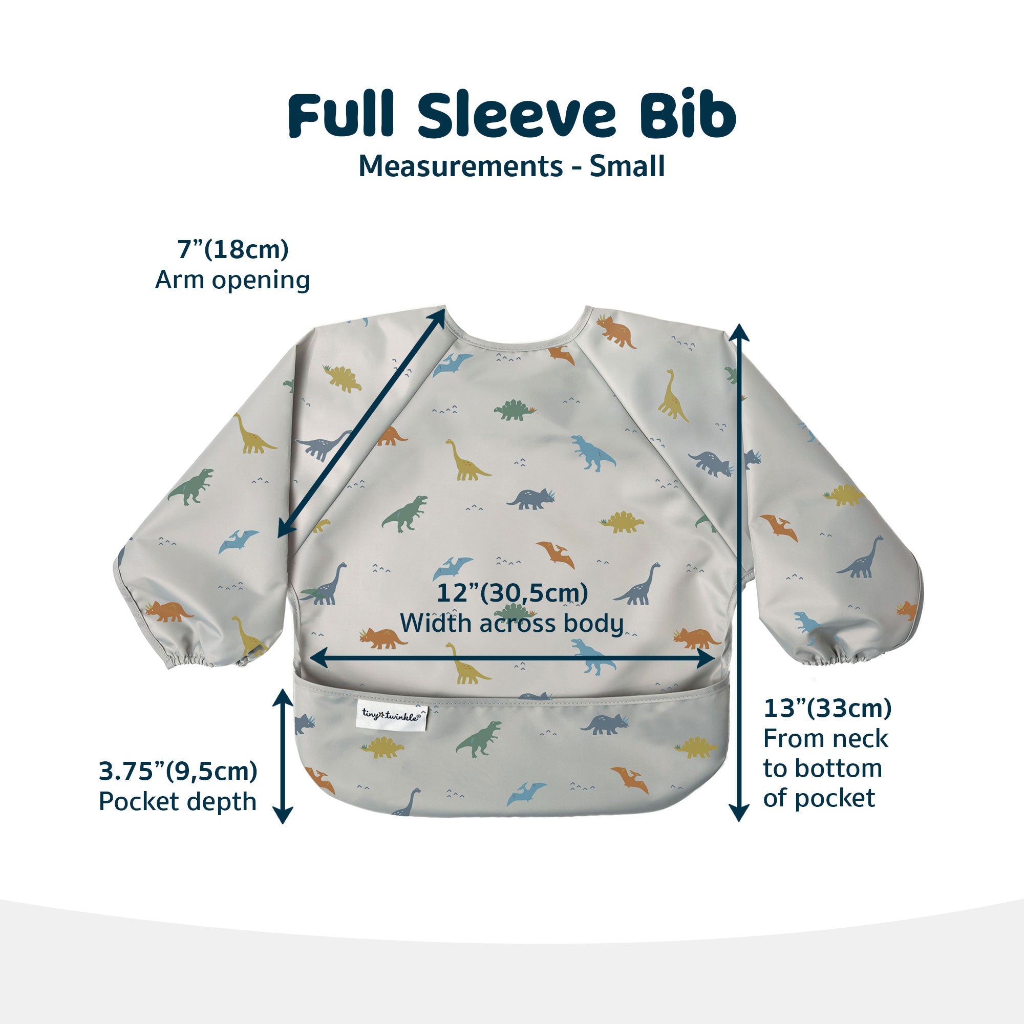 Tiny Twinkle - Mess - Proof Long Sleeve Bib - Blue Checker