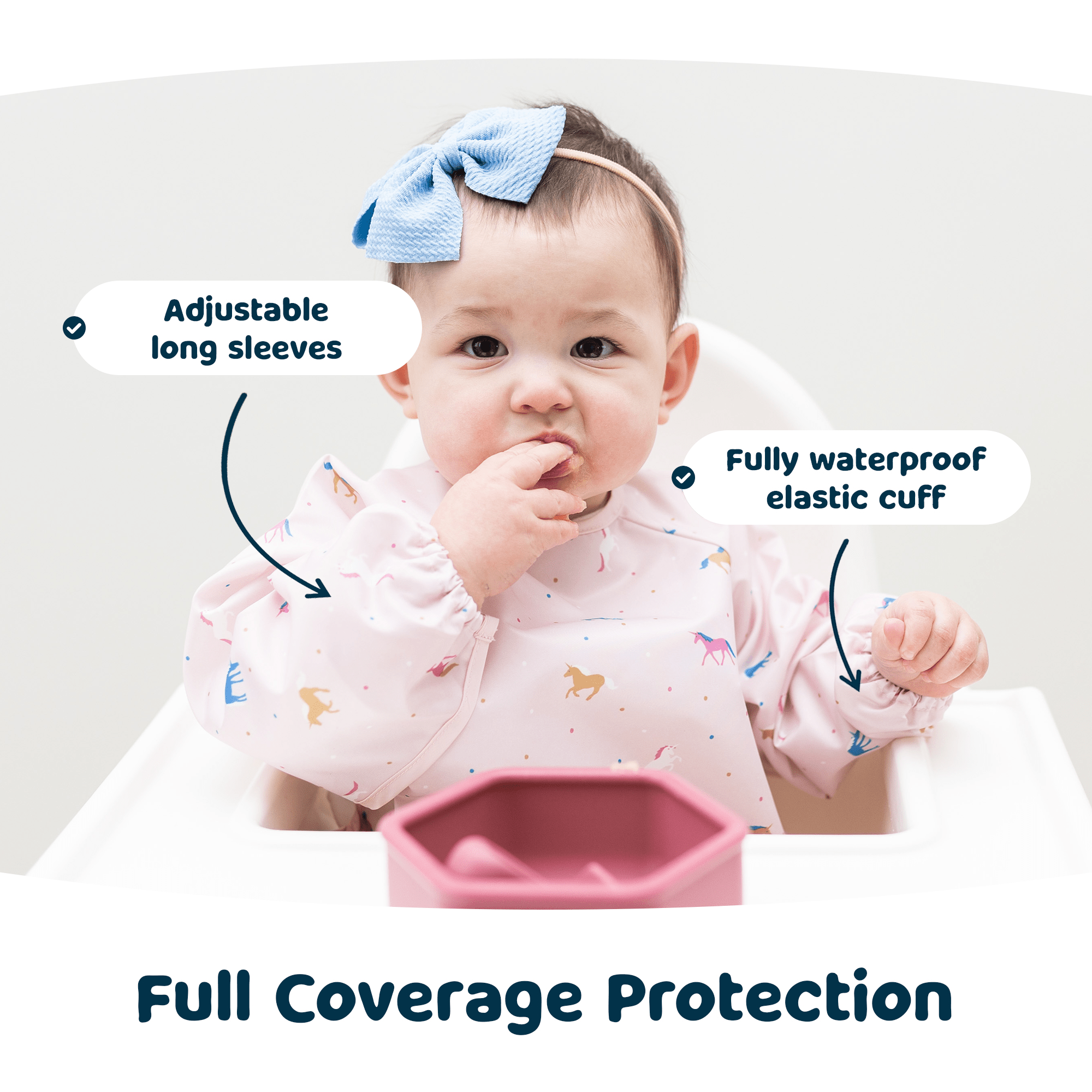 Tiny Twinkle - Mess - Proof Long Sleeve Bib - Floral Pop