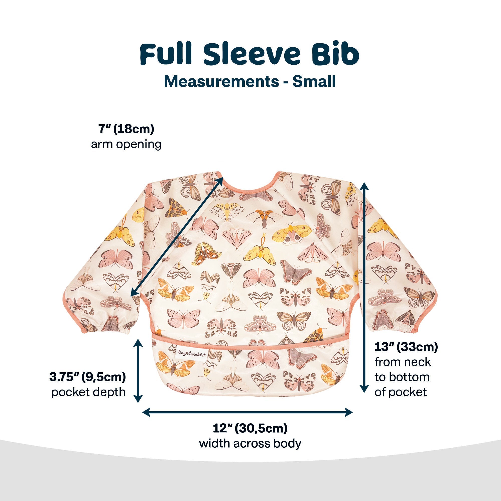 Tiny Twinkle - Mess - Proof Long Sleeve Bib - Flutter