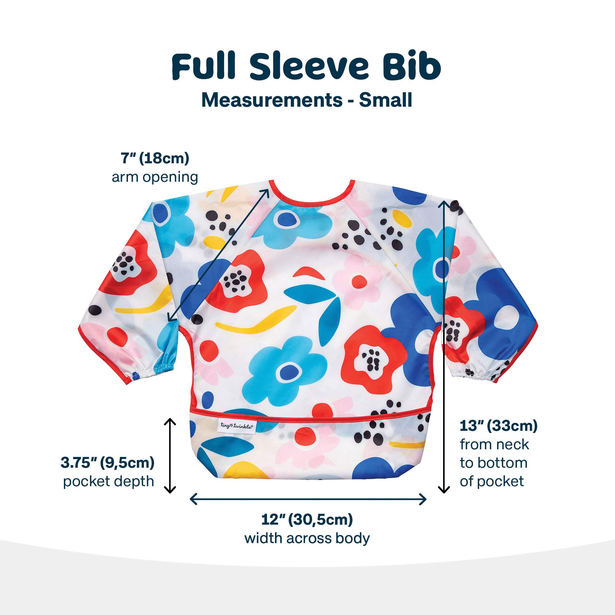 Tiny Twinkle - Mess - Proof Long Sleeve Bib - Modern Floral