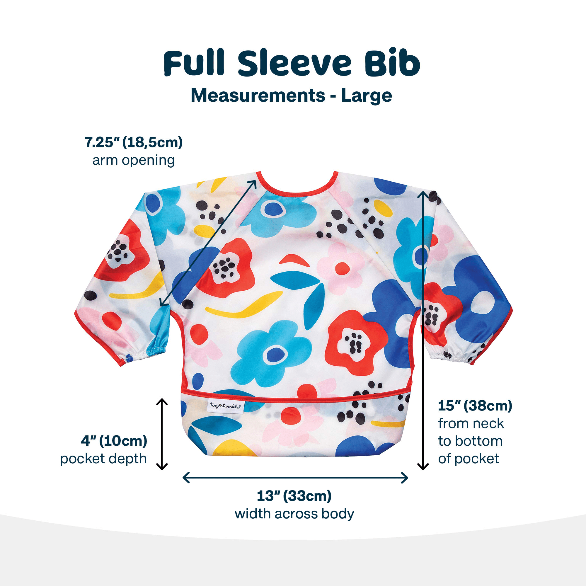 Tiny Twinkle - Mess - Proof Long Sleeve Bib - Modern Floral
