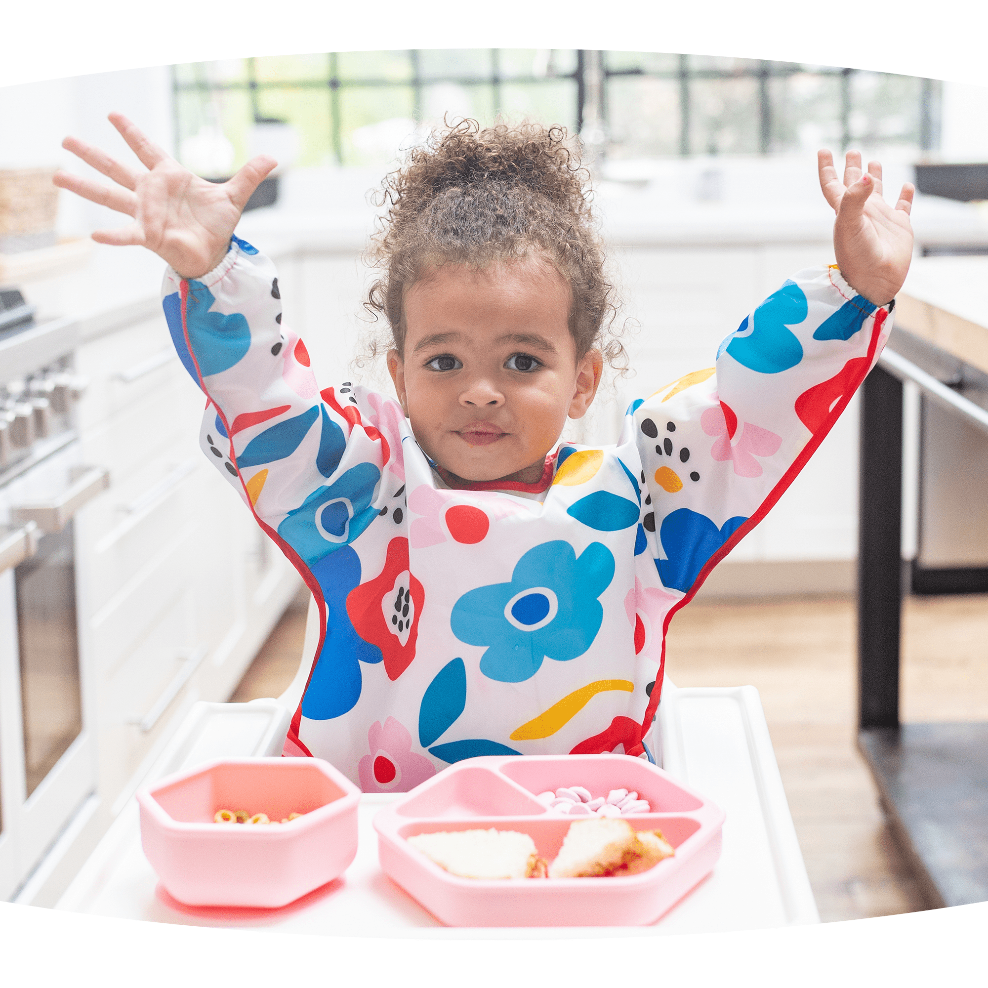 Tiny Twinkle - Mess - Proof Long Sleeve Bib - Modern Floral