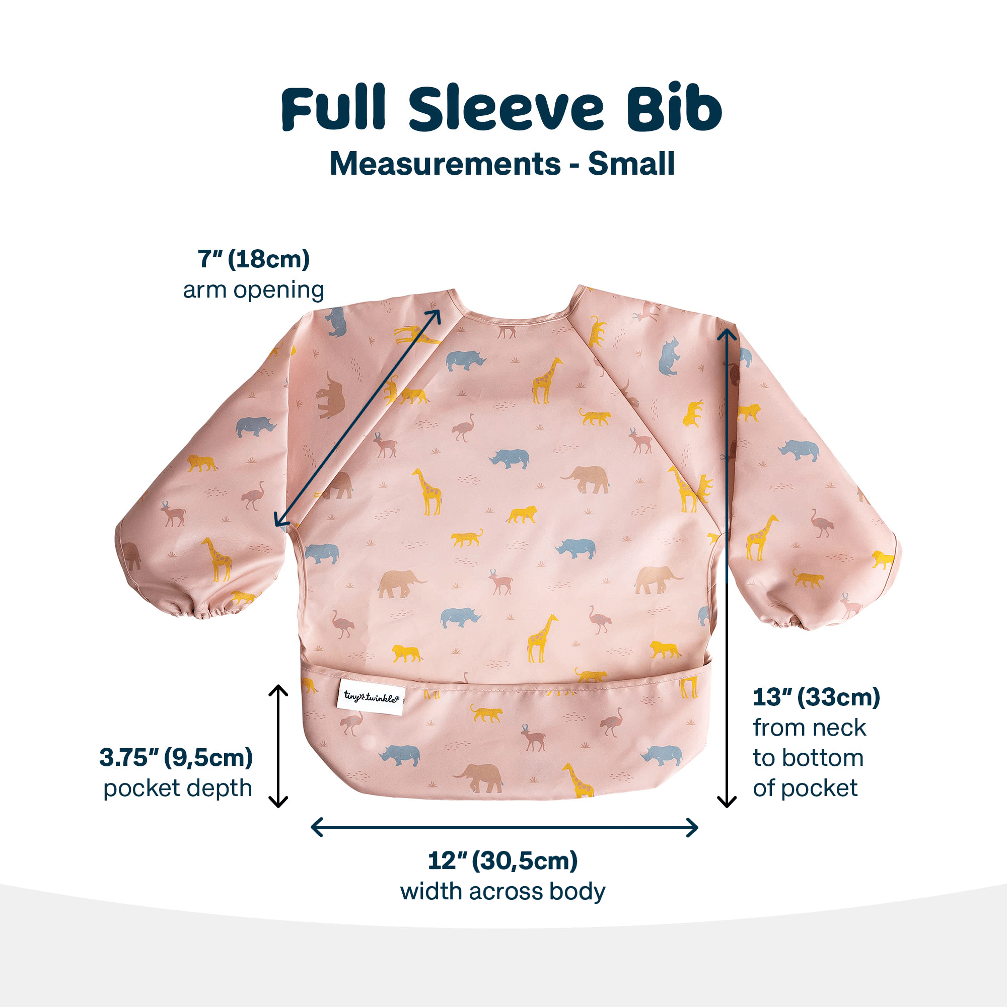 Tiny Twinkle - Mess - Proof Long Sleeve Bib - Petite Safari