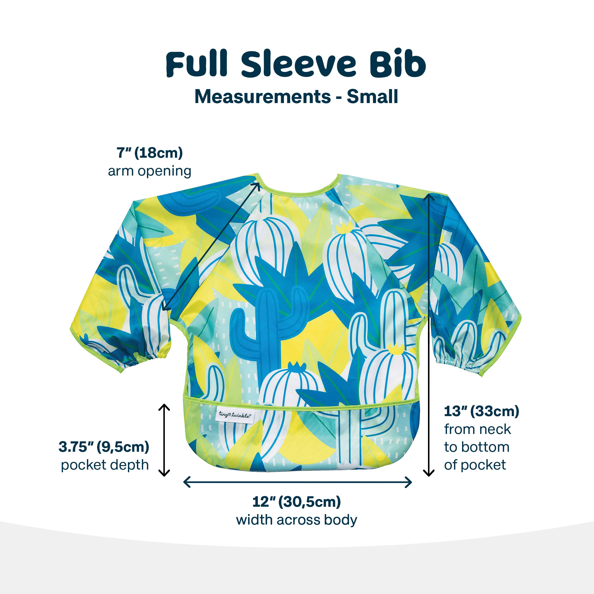 Tiny Twinkle - Mess - Proof Long Sleeve Bib - Saguaro - Small/Large