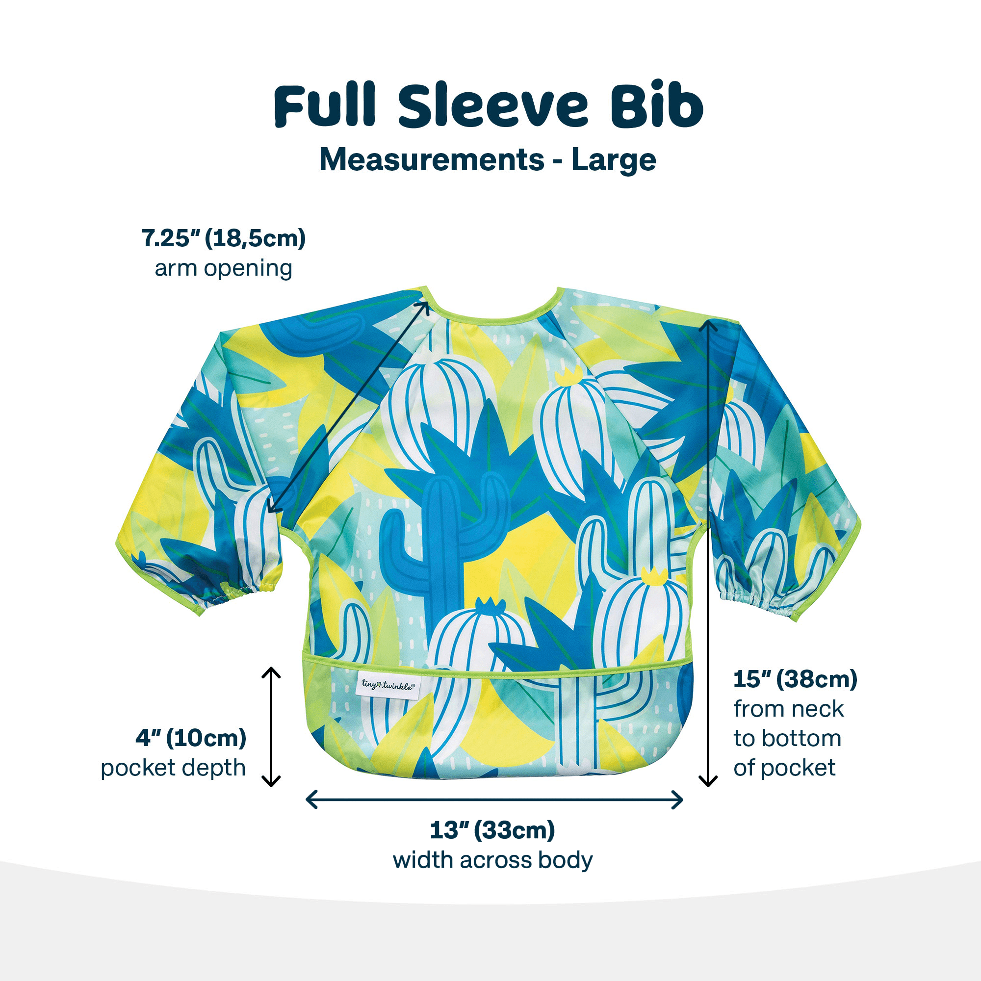 Tiny Twinkle - Mess - Proof Long Sleeve Bib - Saguaro - Small/Large