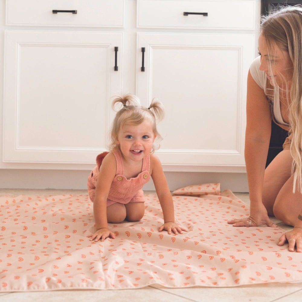 Tiny Twinkle - Mess - Proof Splat Mat for Mealtime and Playtime - Black Checker