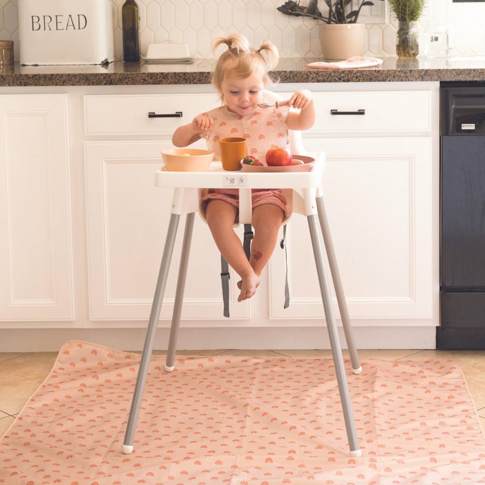Tiny Twinkle - Mess - Proof Splat Mat for Mealtime and Playtime - Rose