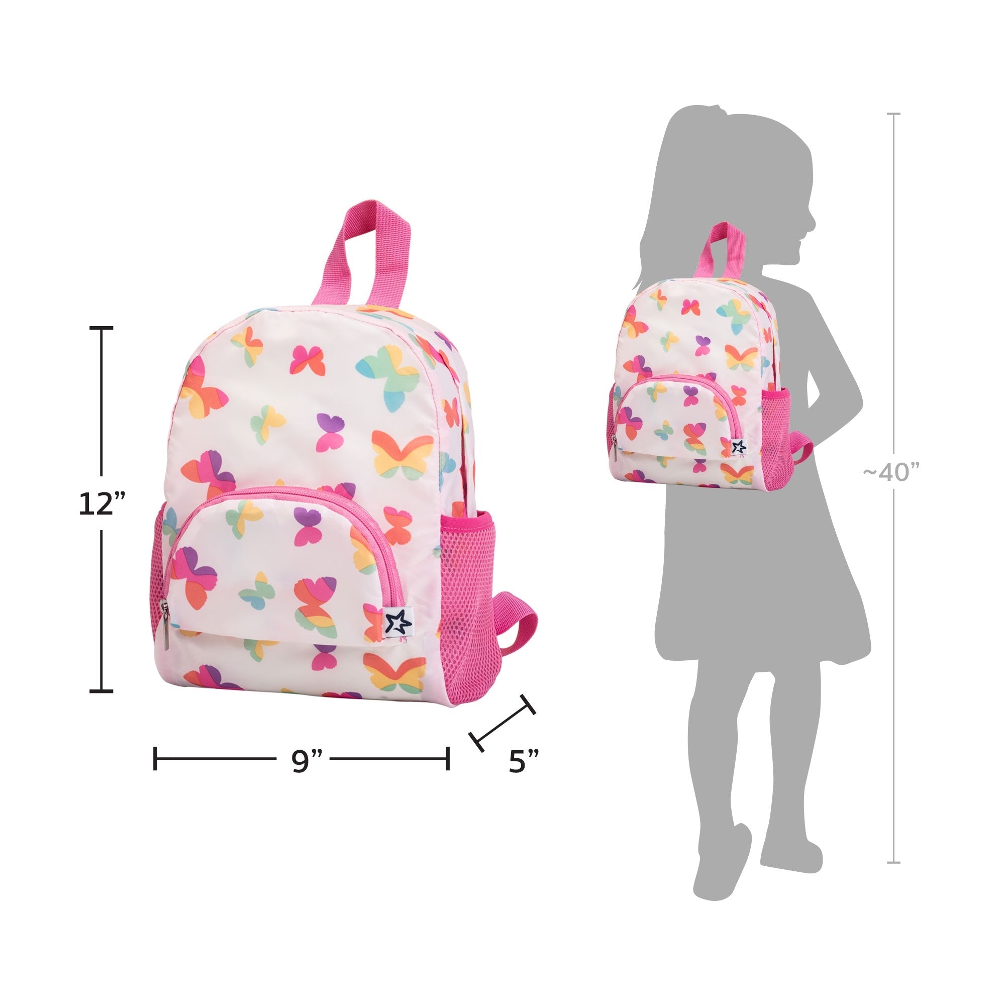 Tiny Twinkle - Mess - Proof Toddler Lightweight Backpack - Waterproof Closure & Easy Fold - Up Pouch - Multi Colours Available