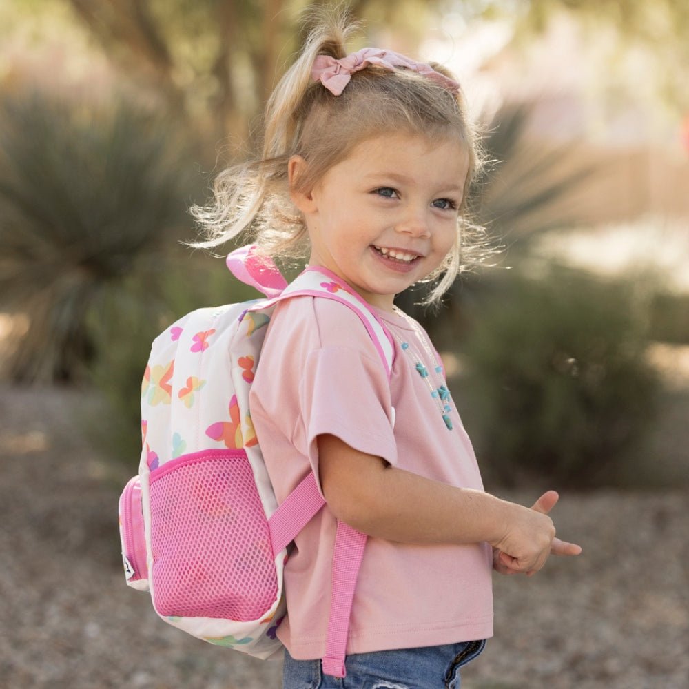 Tiny Twinkle - Mess - Proof Toddler Lightweight Backpack - Waterproof Closure & Easy Fold - Up Pouch - Multi Colours Available