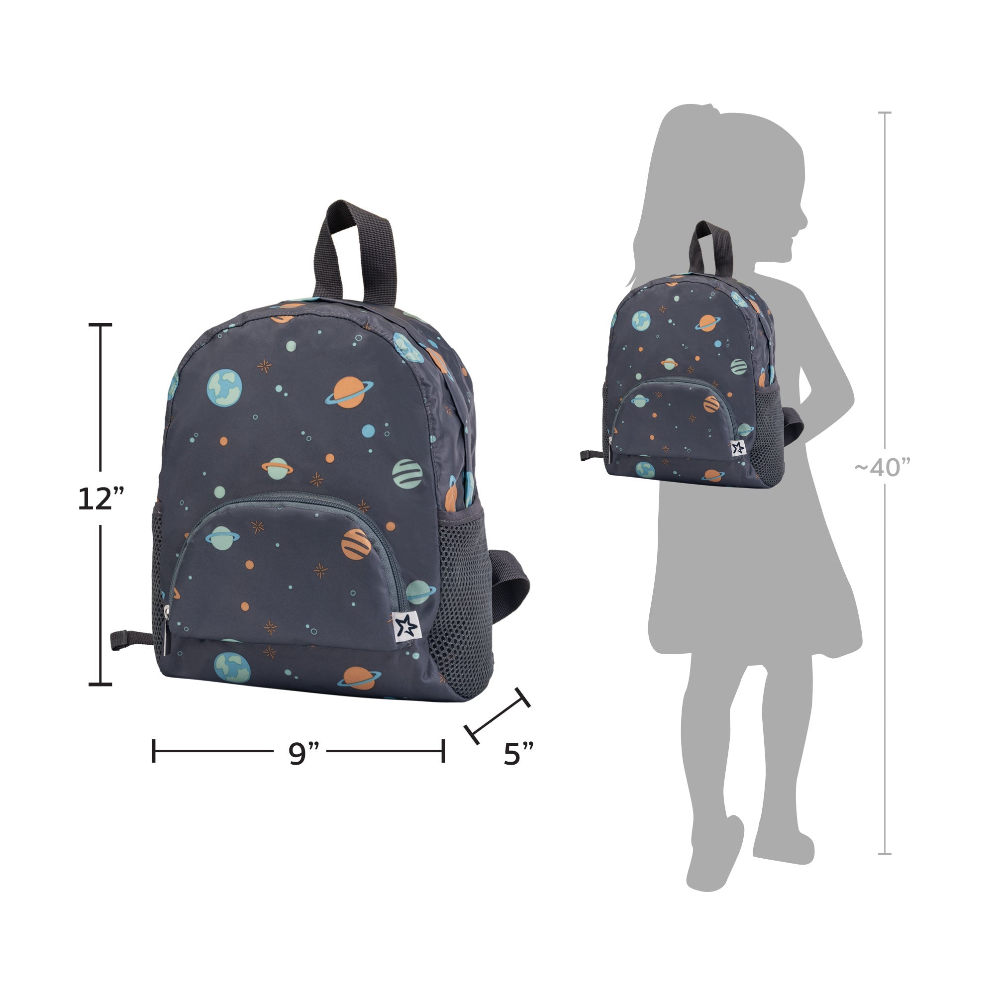 Tiny Twinkle - Mess - Proof Toddler Lightweight Backpack - Waterproof Closure & Easy Fold - Up Pouch - Multi Colours Available