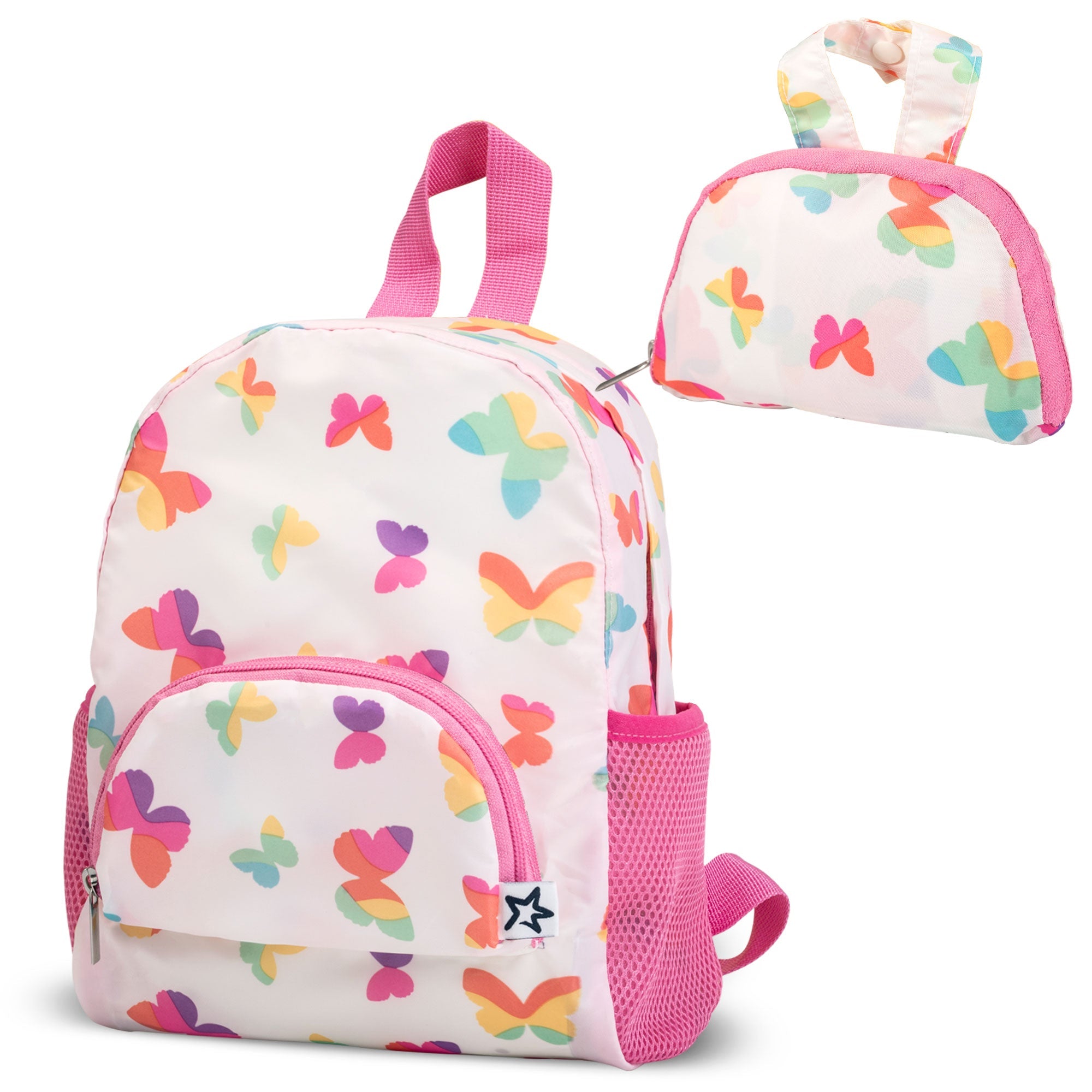 Tiny Twinkle - Mess - Proof Toddler Lightweight Backpack - Waterproof Closure & Easy Fold - Up Pouch - Multi Colours Available