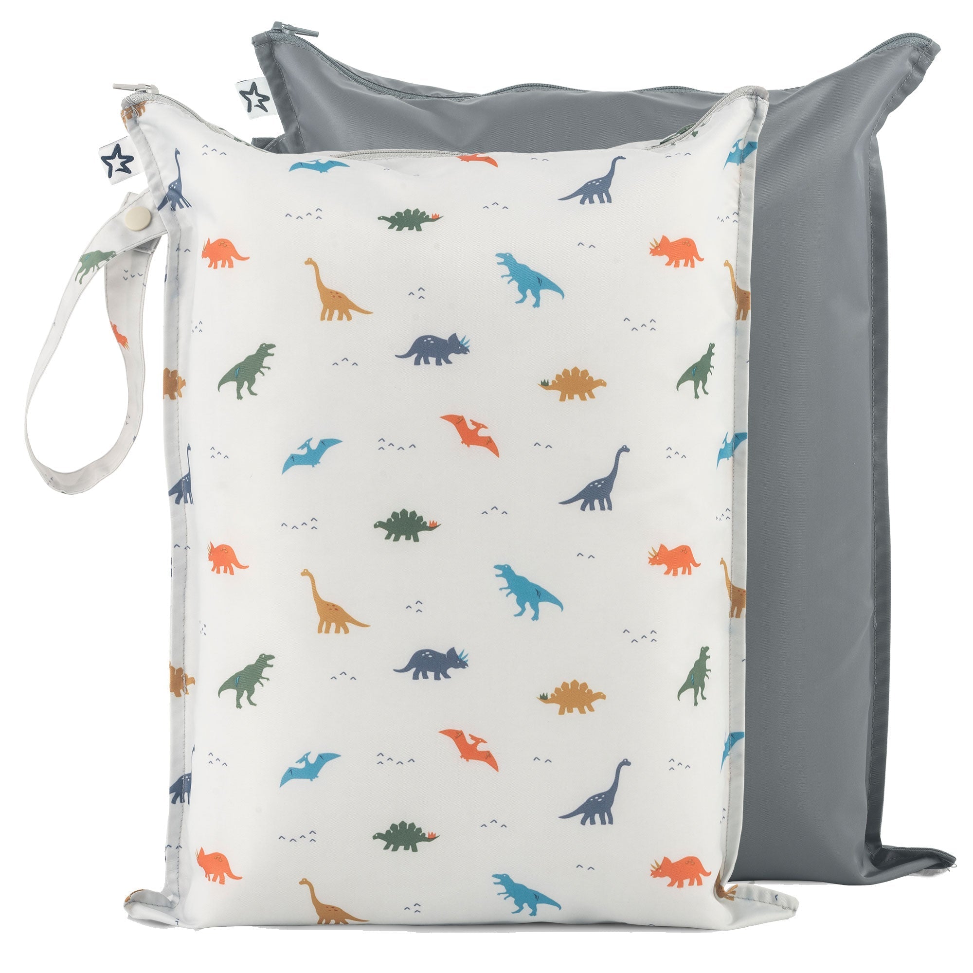Tiny Twinkle - Mess - Proof Wet Bag 2 Pack - Dinosaur
