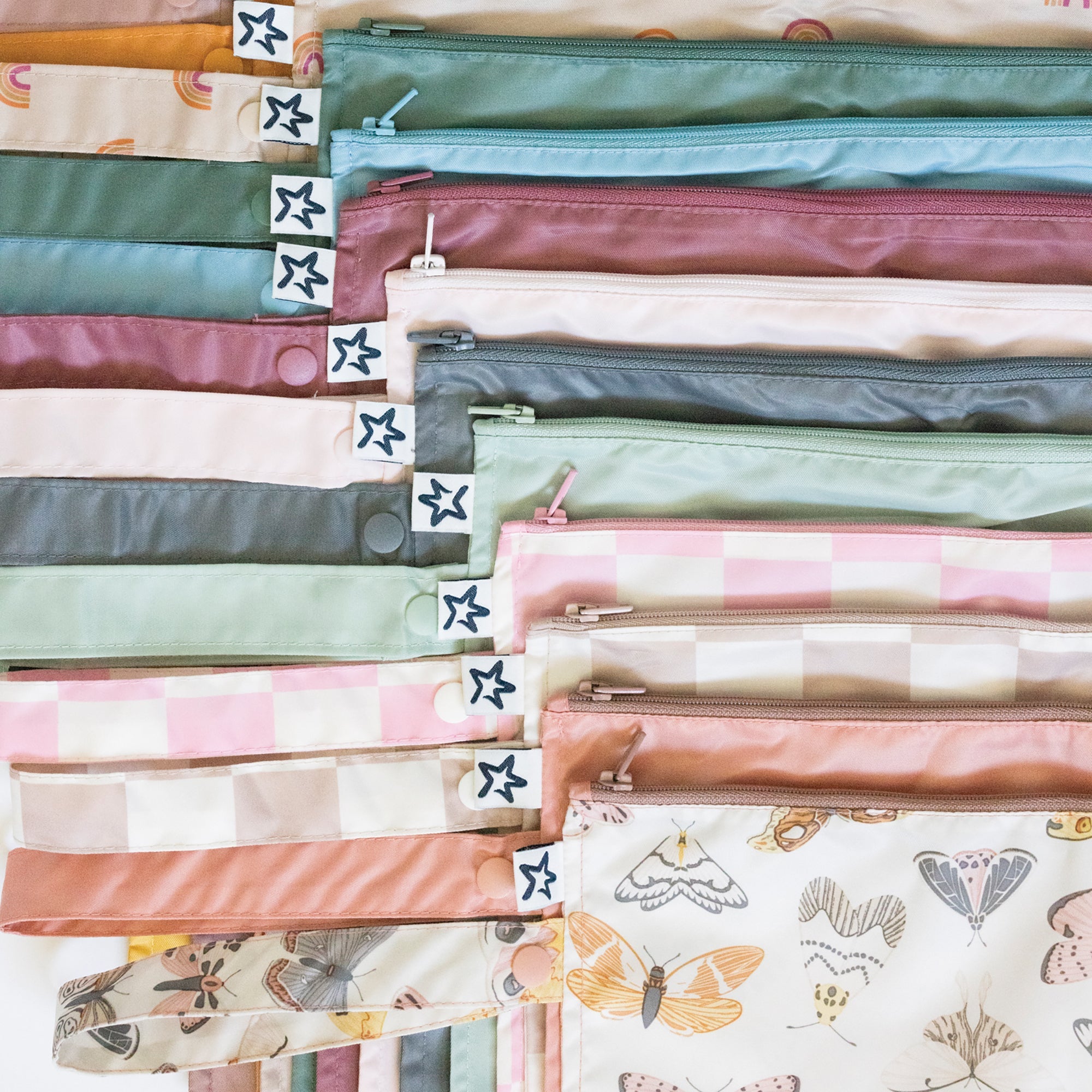 Tiny Twinkle - Mess - Proof Wet Bag 2 Pack - Flutter