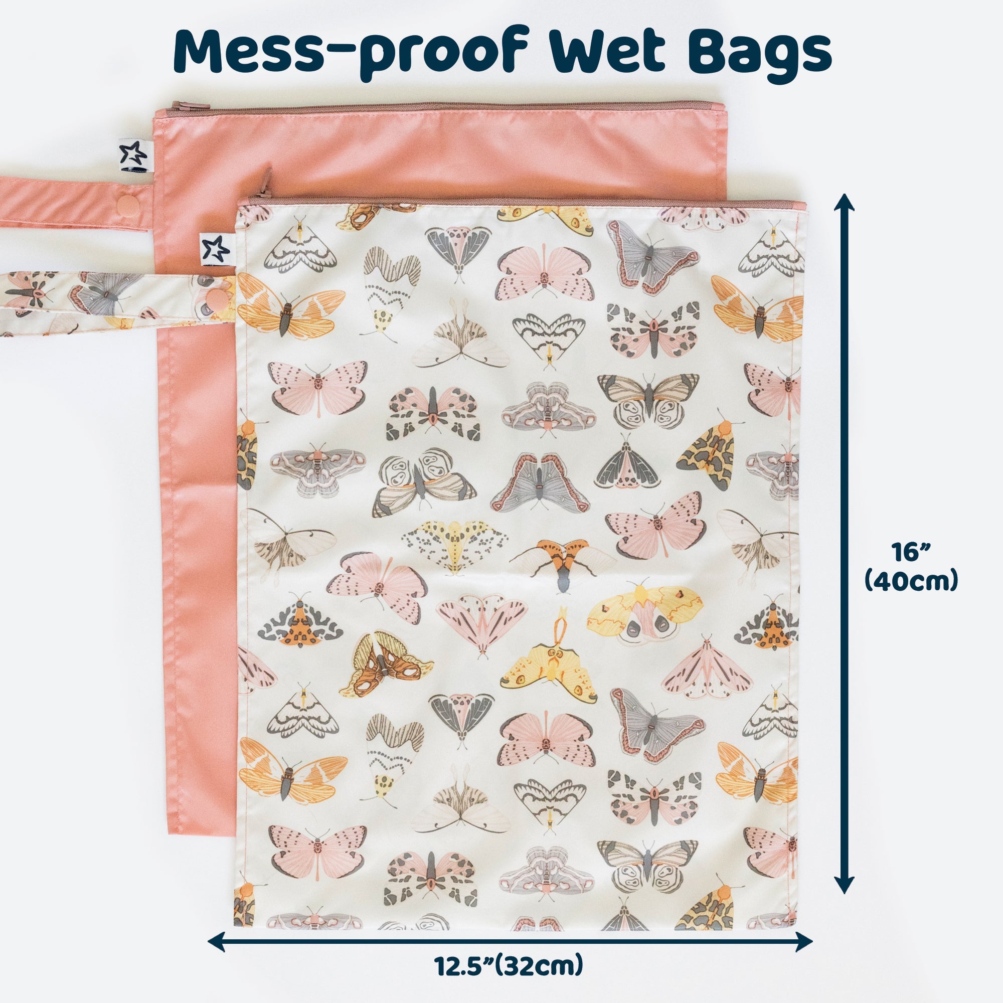 Tiny Twinkle - Mess - Proof Wet Bag 2 Pack - Flutter