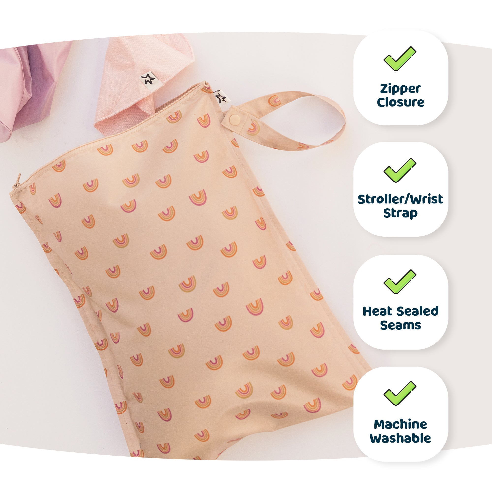 Tiny Twinkle - Mess - Proof Wet Bag 2 Pack - Leopard & Coral Colours