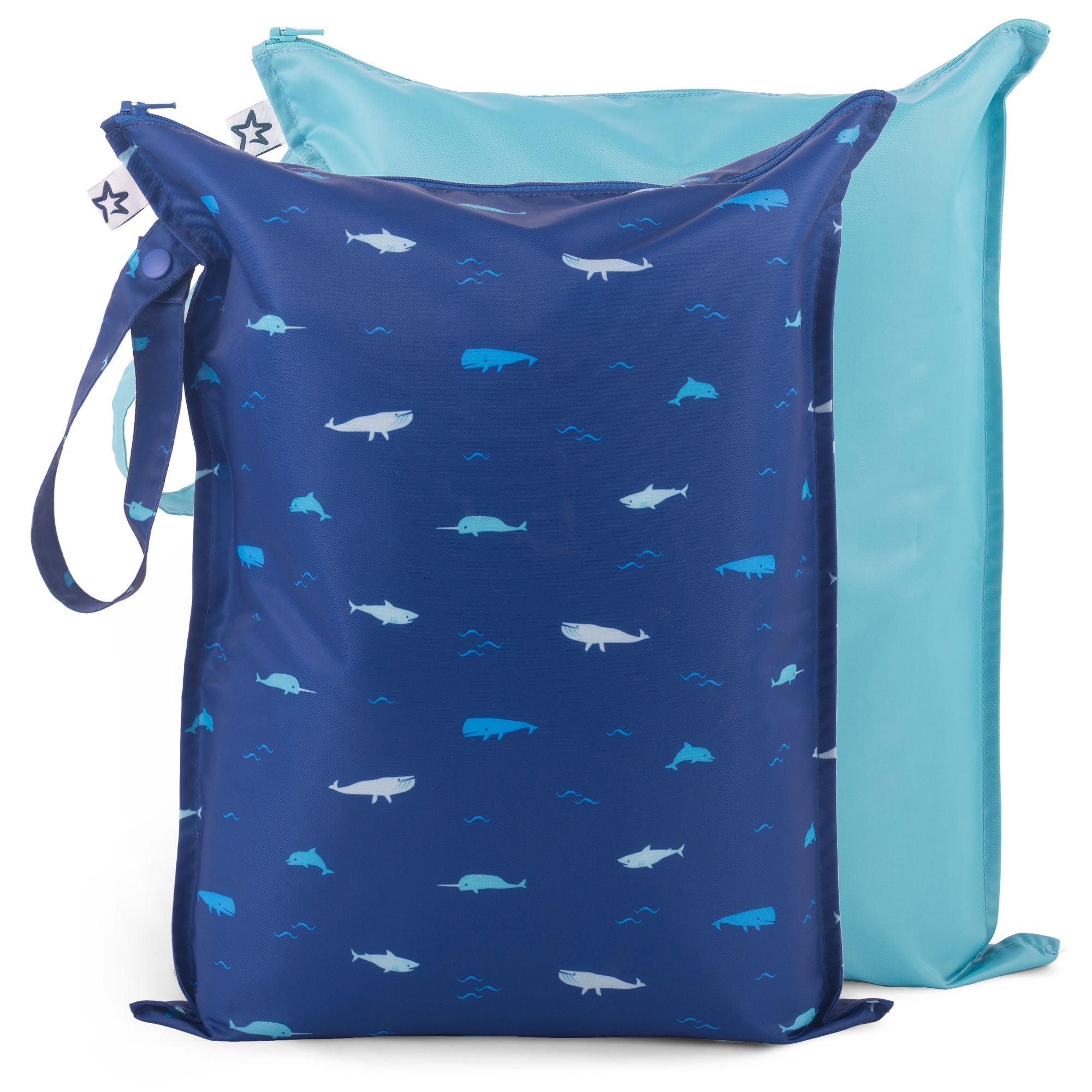 Tiny Twinkle - Mess - Proof Wet Bag 2 Pack - Ocean Life