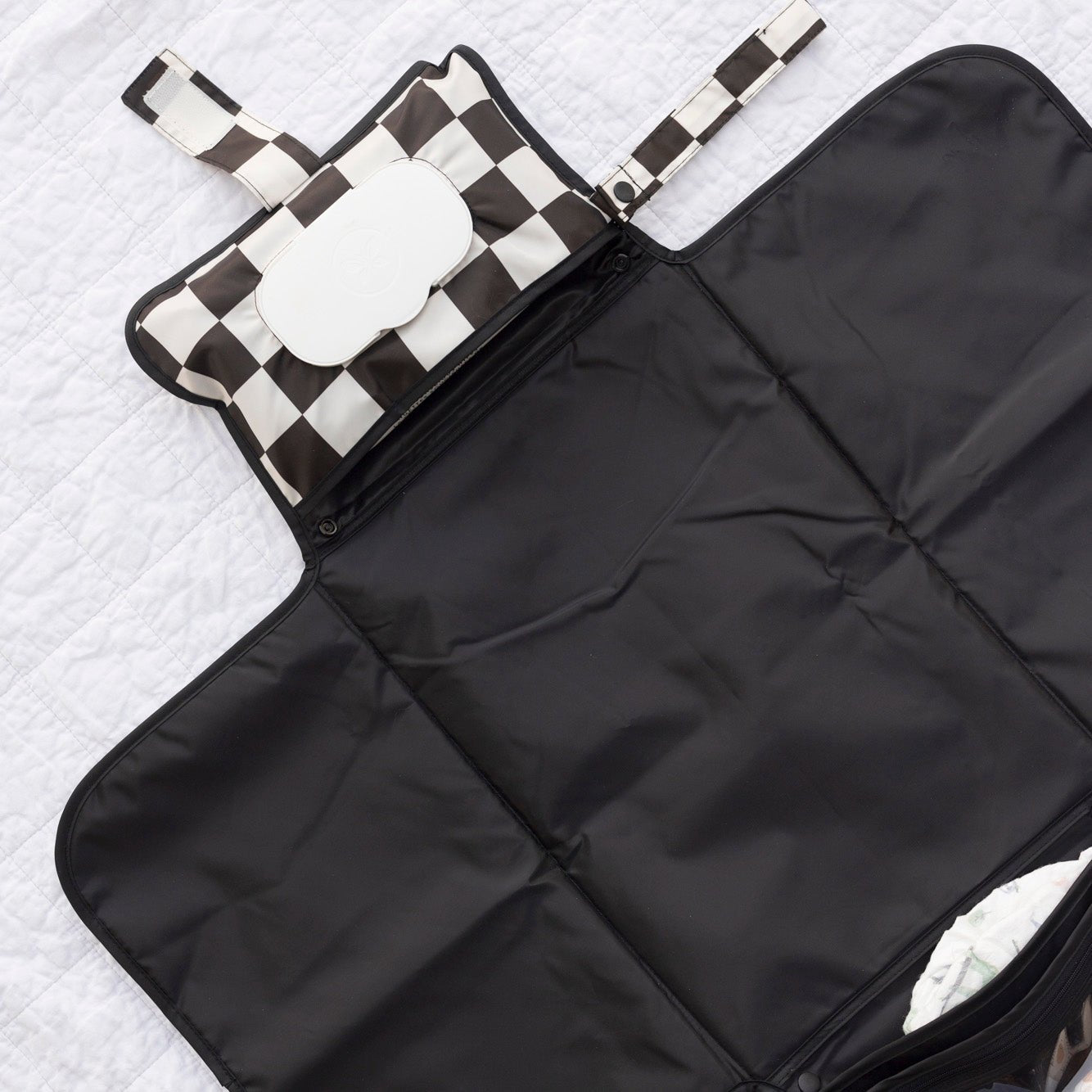 Tiny Twinkle - Portable Diaper Changing Pad - Black Checkers